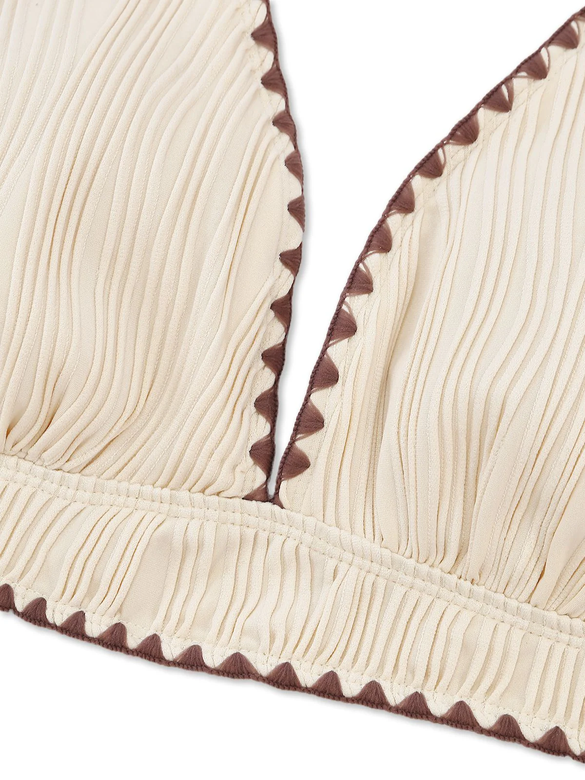 50er Bikini-Set mit Neckholder, hoher Taille und geripp - Image 4