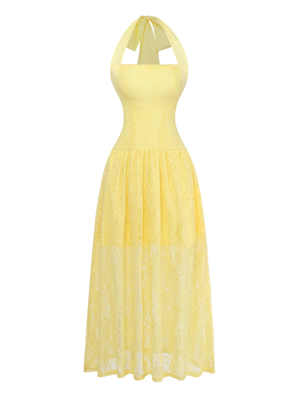 50er Kleid mit Neckholder, Spitze und rückenfrei - Image 2