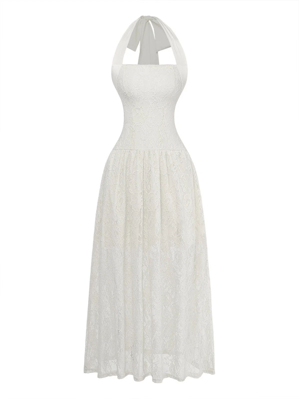 50er Kleid mit Neckholder, Spitze und rückenfrei - Image 8