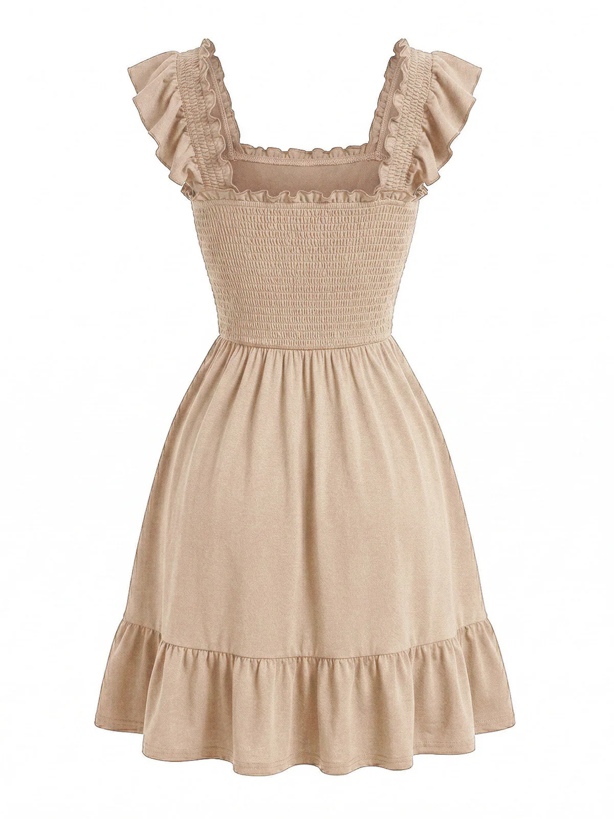 50er Smockkleid mit eckigem Ausschnitt und Rüschenärmel - Image 7