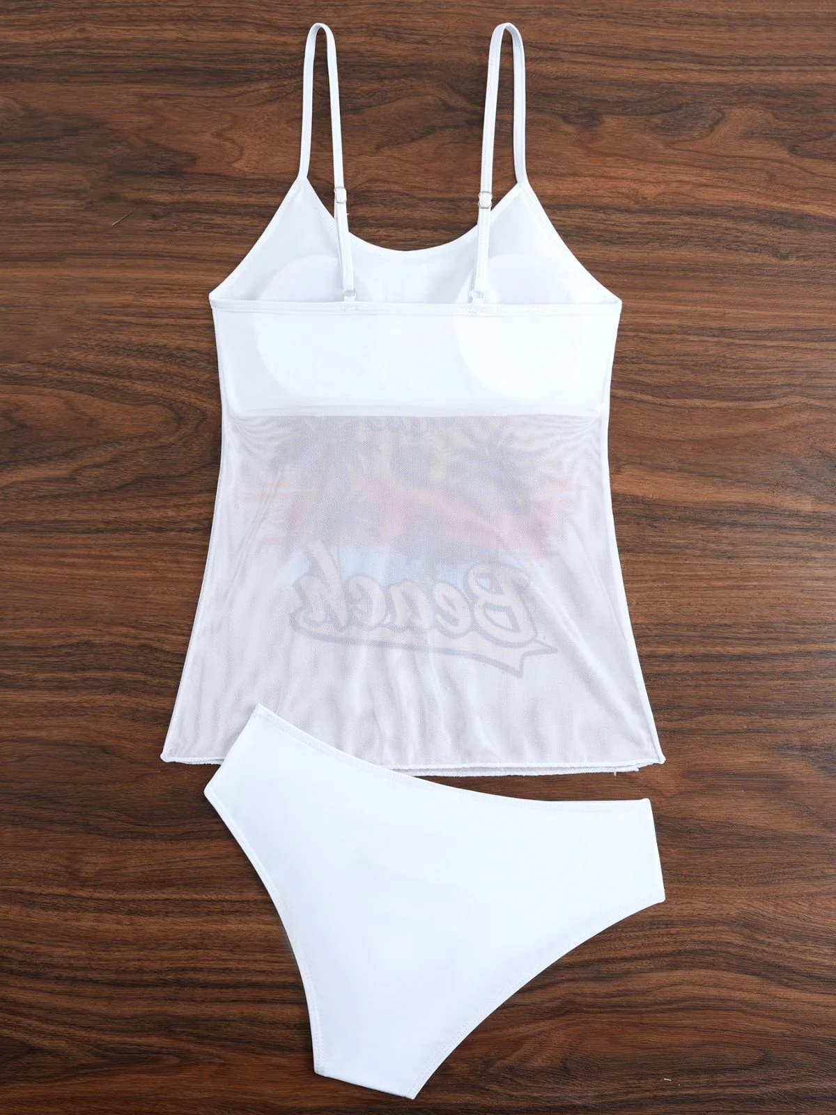 50er Tankini-Set mit Palmen-Print, Spaghettiträgern und Netz-Optik - Image 8