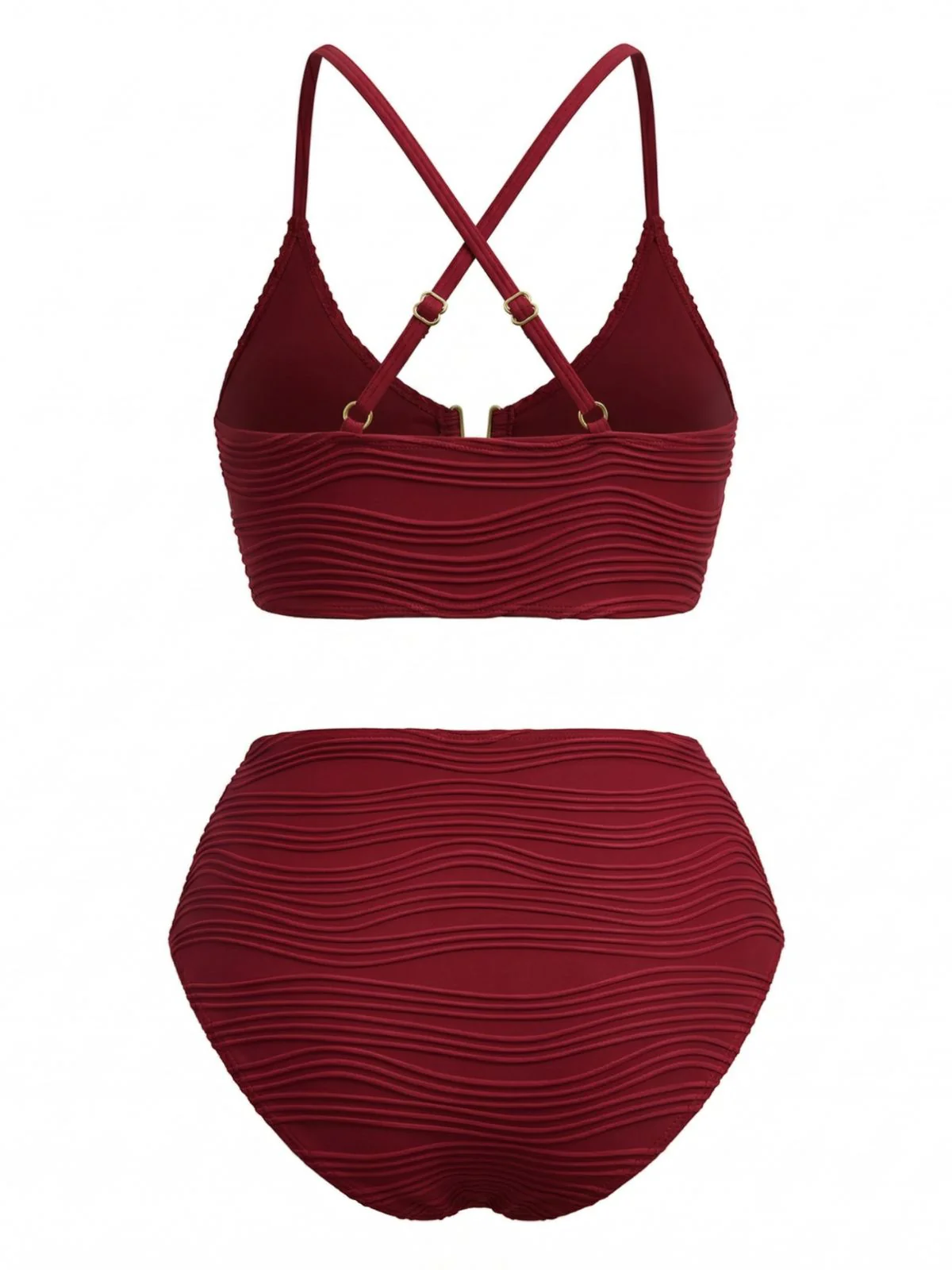 50er Tankini-Set mit U-Ausschnitt, Metall-Detail und hoher Taille - Image 3