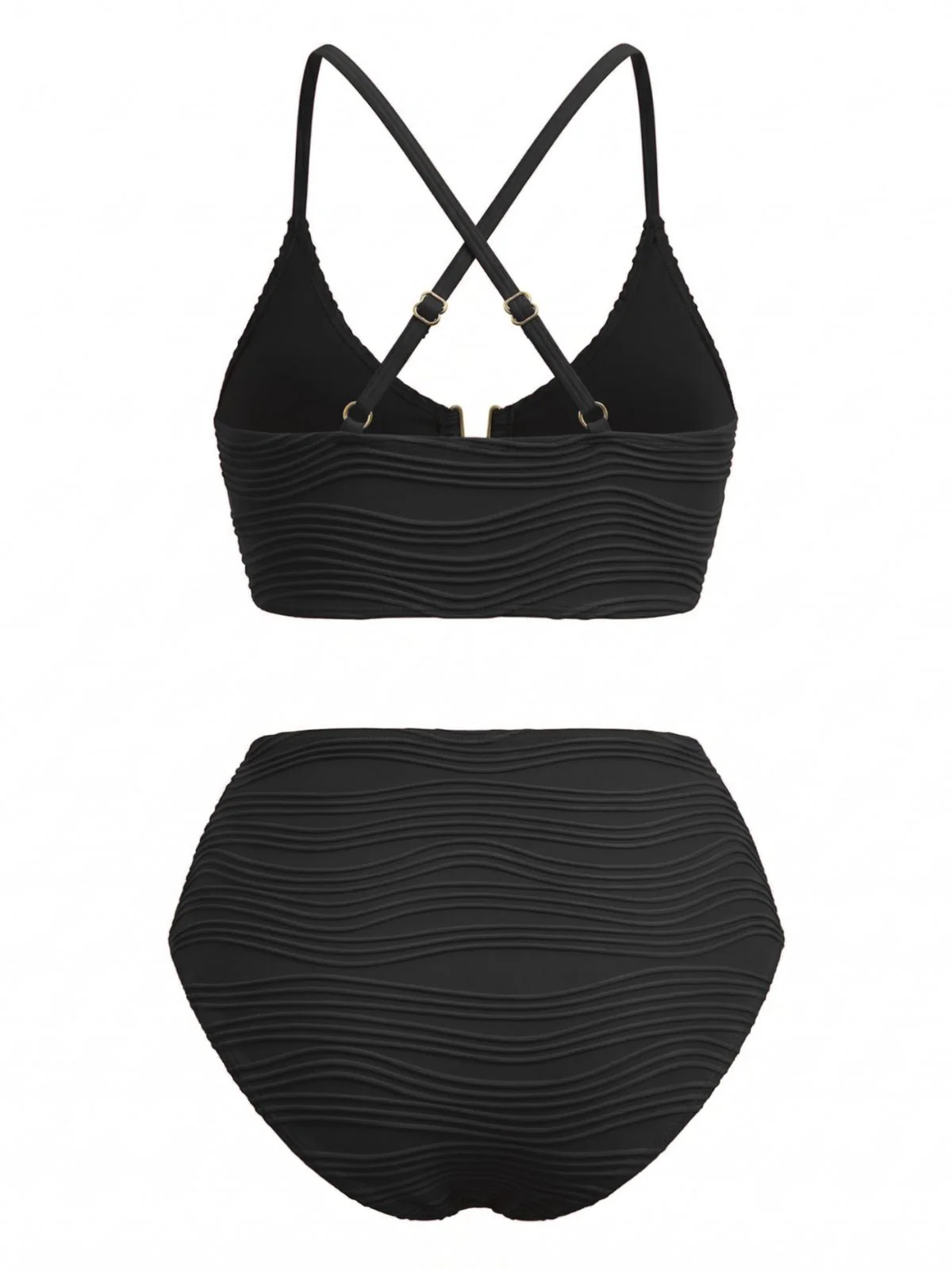 50er Tankini-Set mit U-Ausschnitt, Metall-Detail und hoher Taille - Image 5