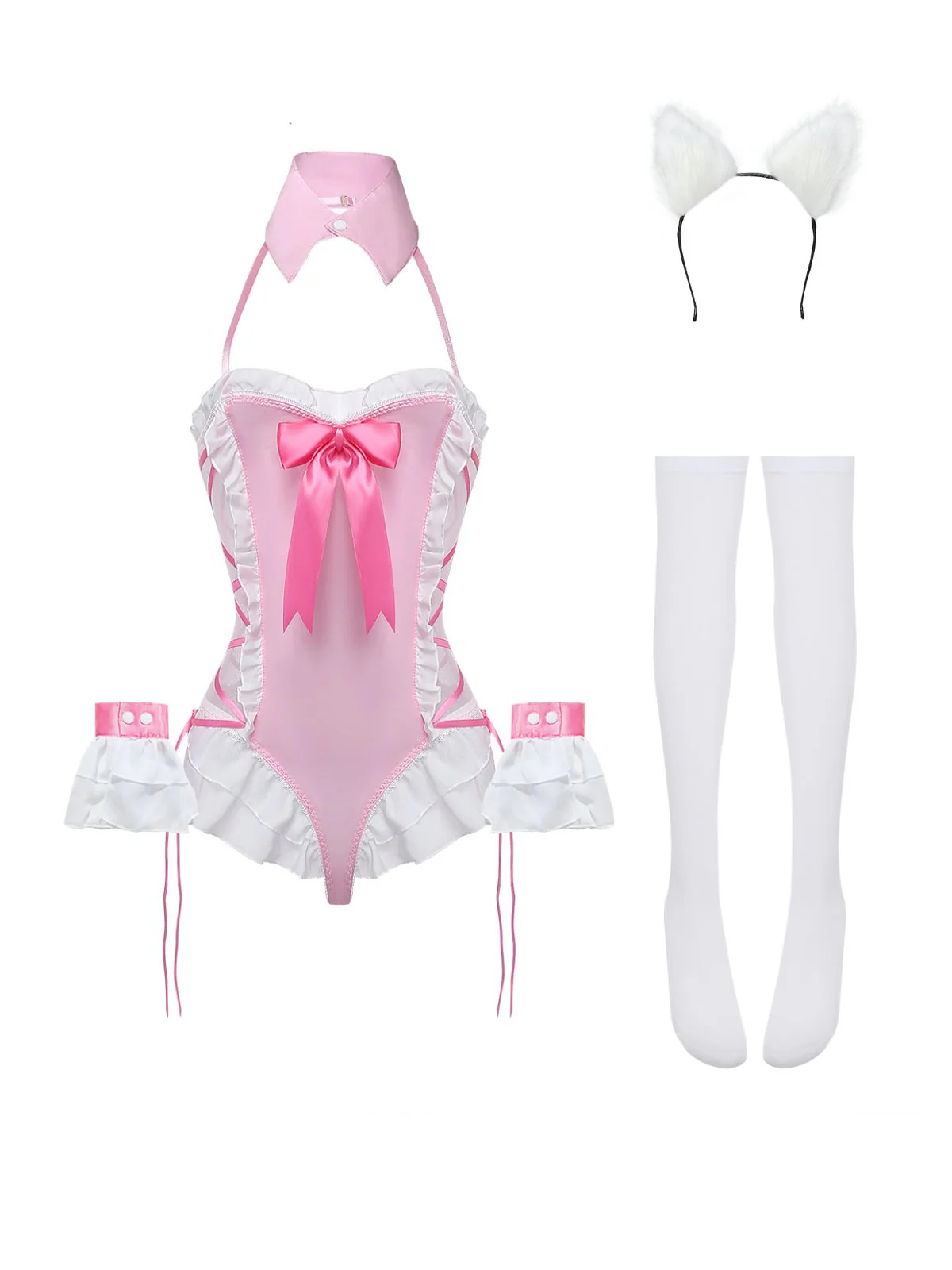 5PCS 1980er Häschen Mädchen Offen Schritt Body Dessous - Image 6