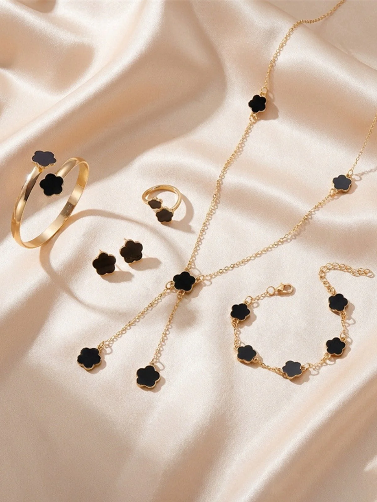 5PCS Fünfblättrig Blume Schmuck Set - Image 10