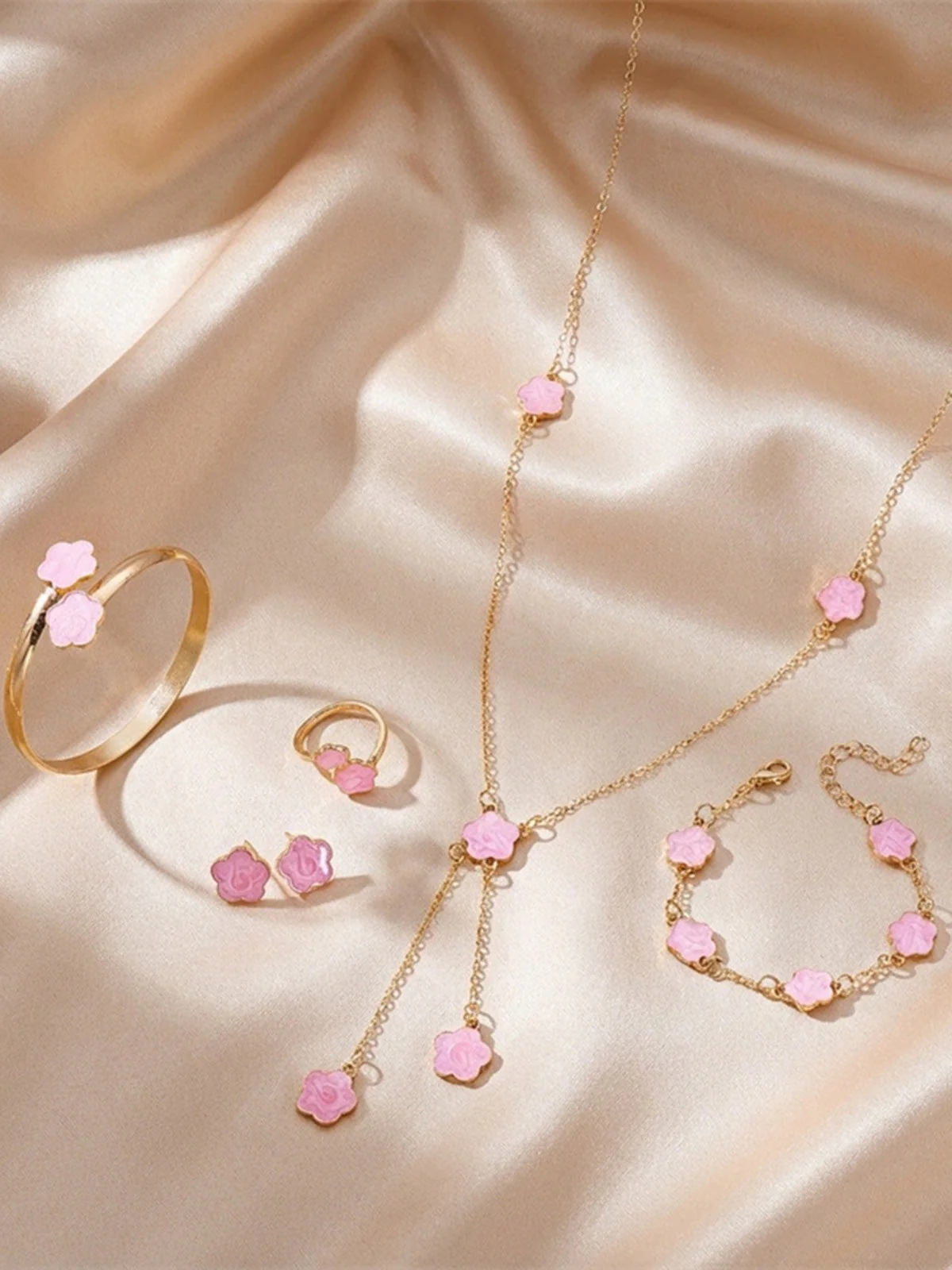 5PCS Fünfblättrig Blume Schmuck Set - Image 6