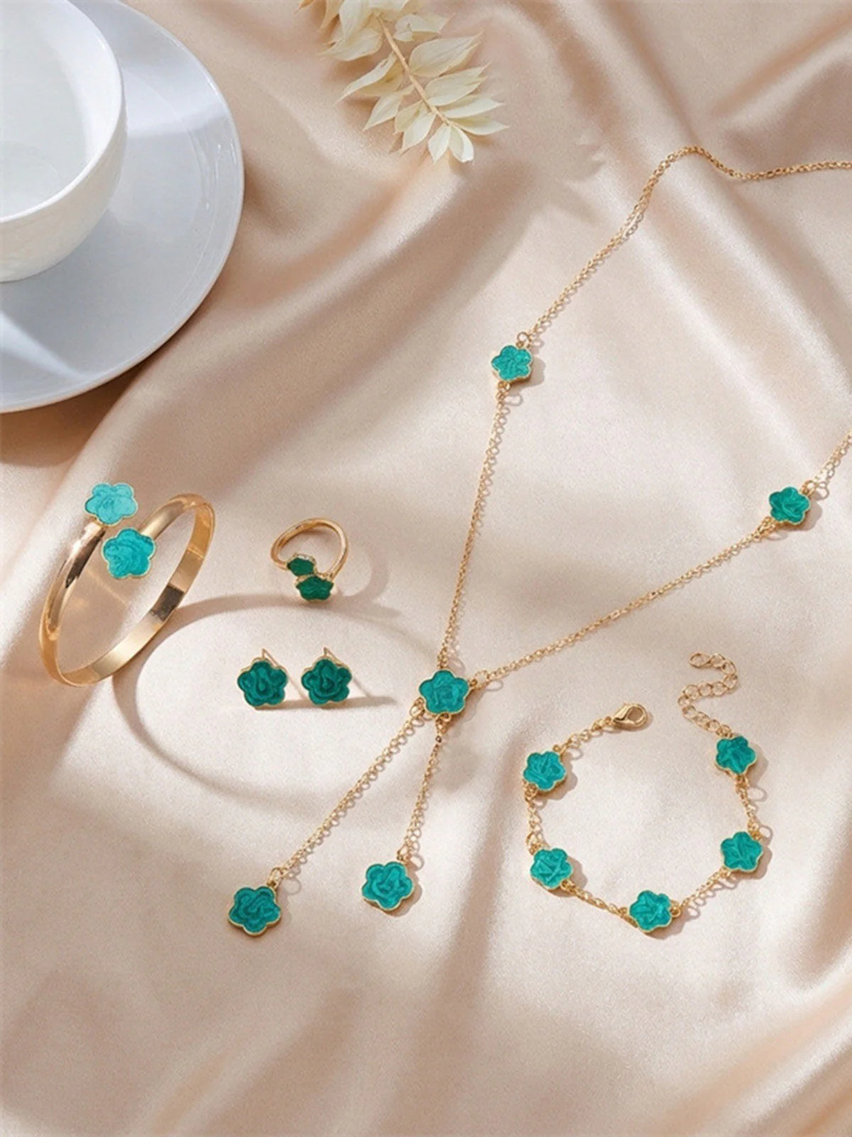 5PCS Fünfblättrig Blume Schmuck Set - Image 8