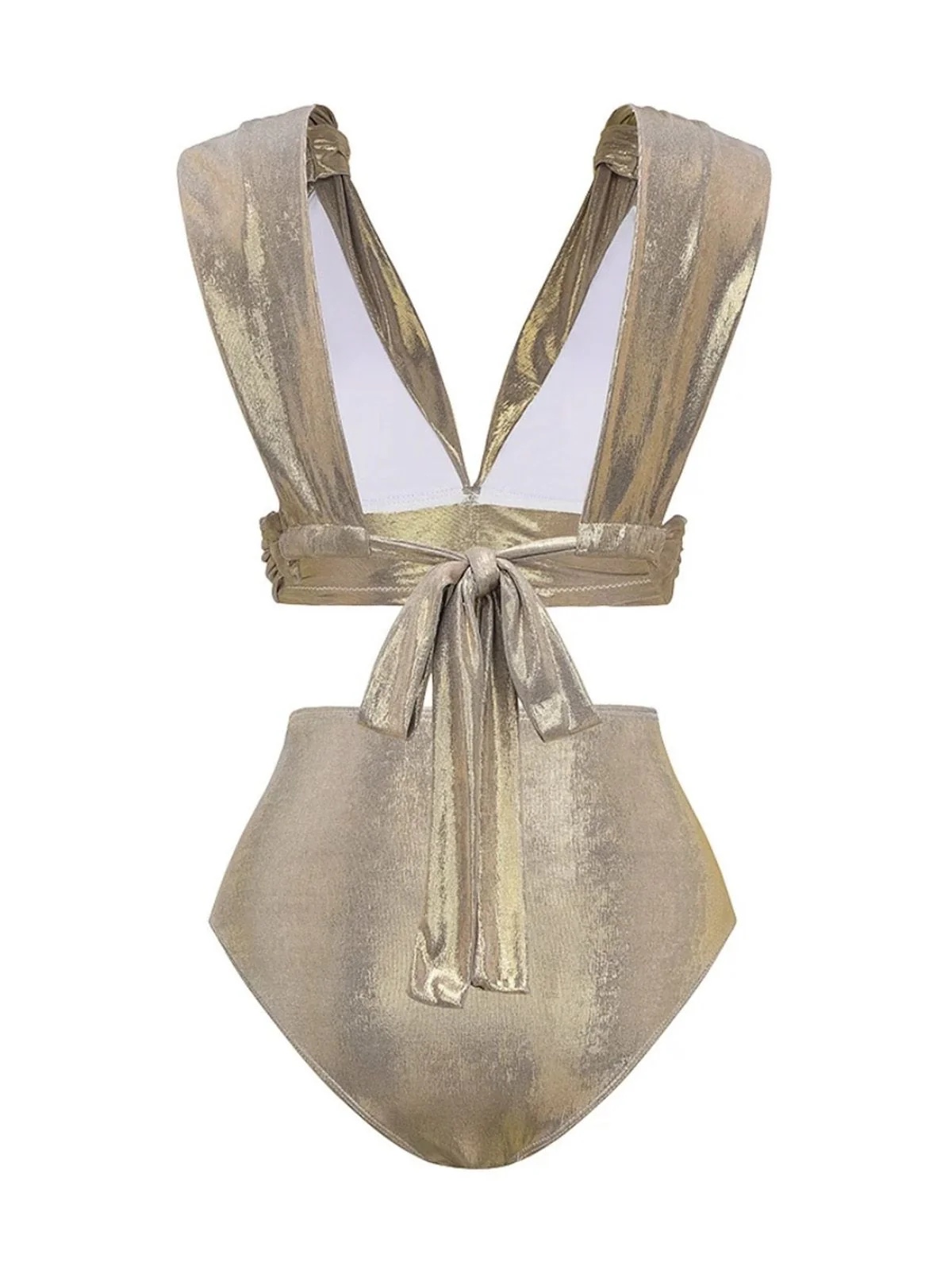 5PCS Gold 1980er Verziert Metallisch Ägyptisch-Inspiriert Bikini Set - Image 5