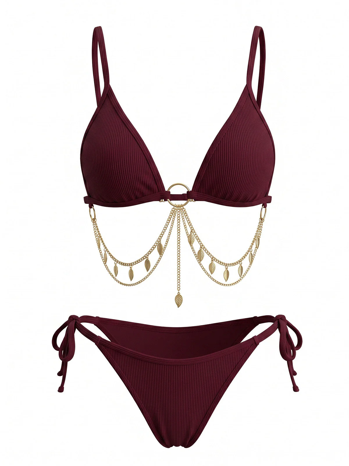 60er Bikini-Set mit Goldkette und gerippt - Image 14