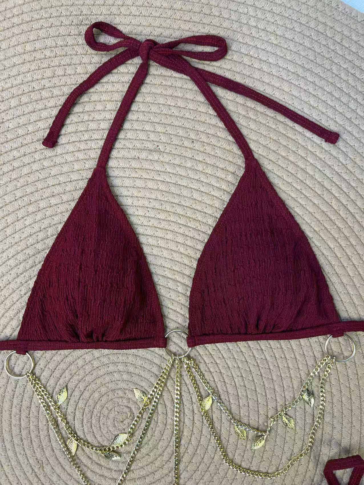 60er Bikini-Set mit Goldkette und gerippt - Image 16
