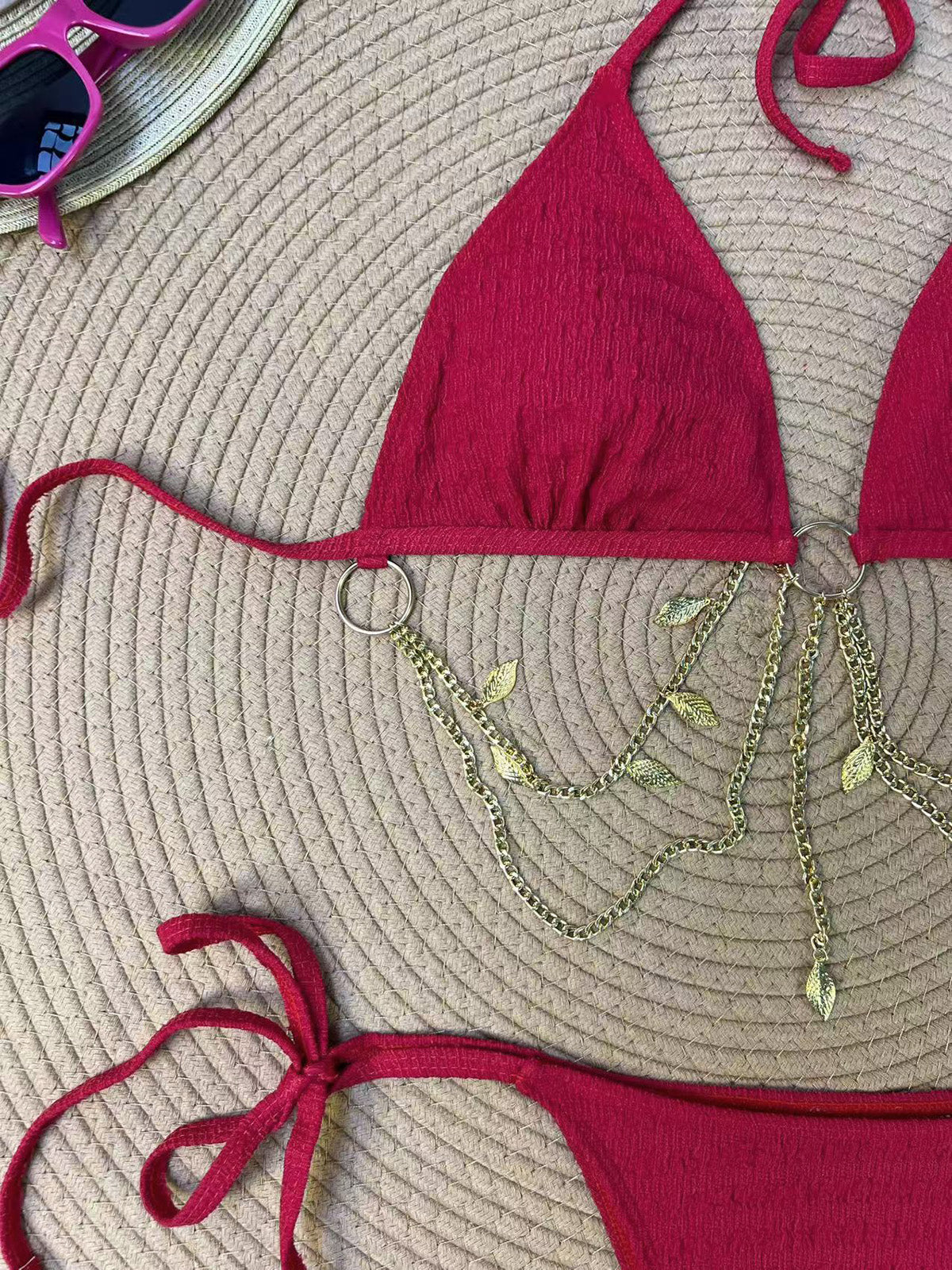60er Bikini-Set mit Goldkette und gerippt - Image 8