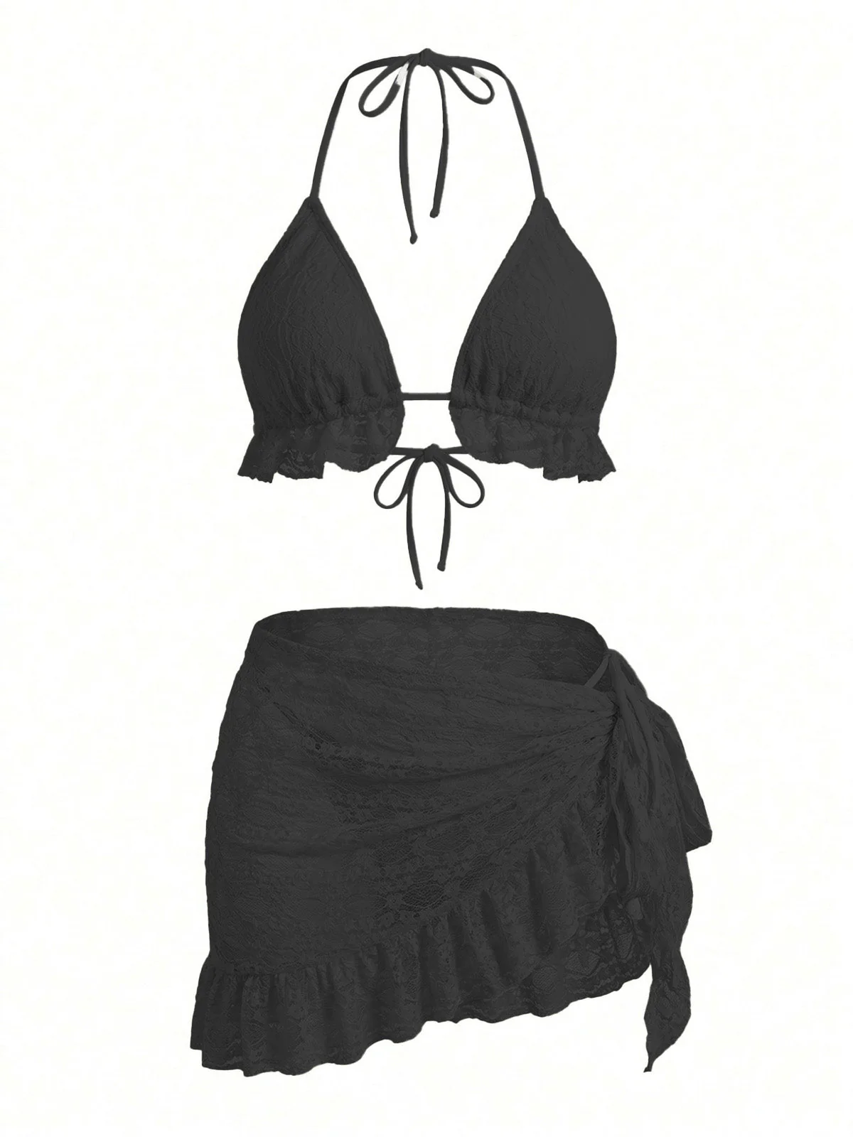60er Bikini-Set mit Neckholder, Spitze und Rüschen-Cover-Up - Image 8