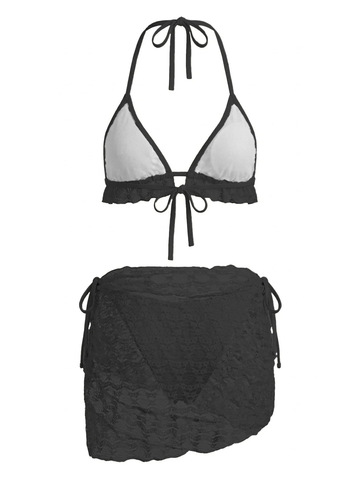 60er Bikini-Set mit Neckholder, Spitze und Rüschen-Cover-Up - Image 9