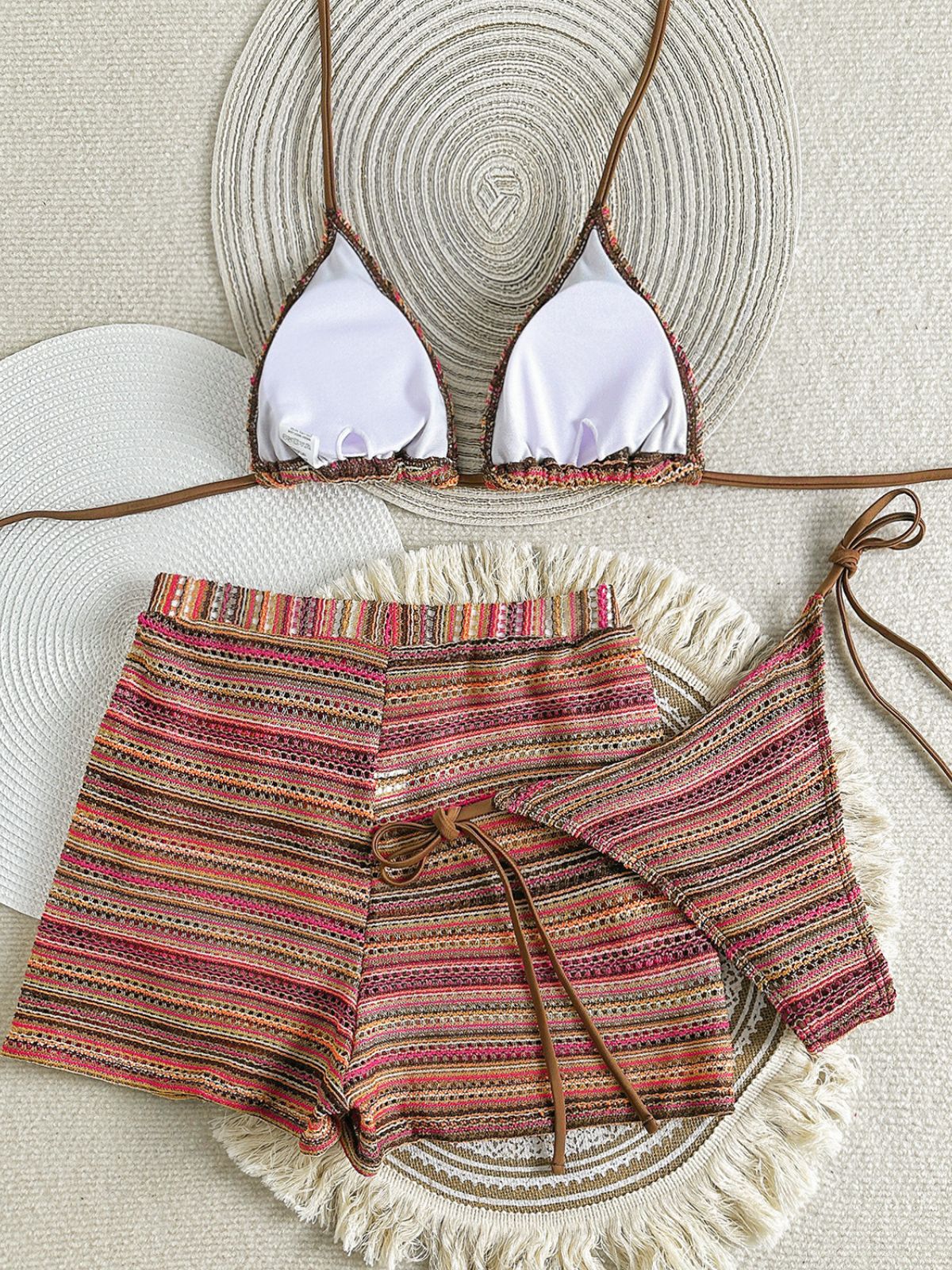 60er Bikini-Set mit Neckholder, Streifen und Dreieck-Top - Image 3