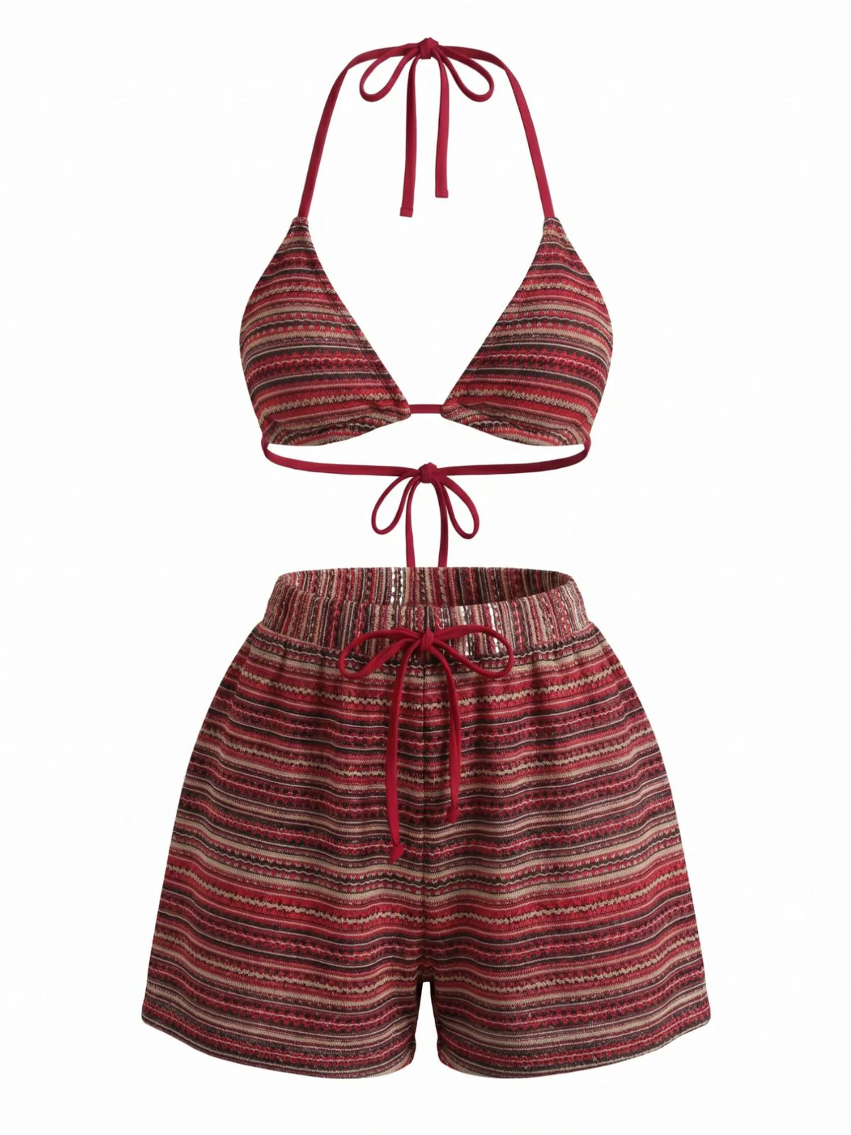 60er Bikini-Set mit Neckholder, Streifen und Dreieck-Top - Image 5