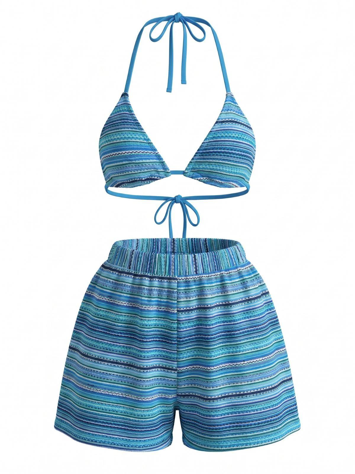 60er Bikini-Set mit Neckholder, Streifen und Dreieck-Top - Image 8