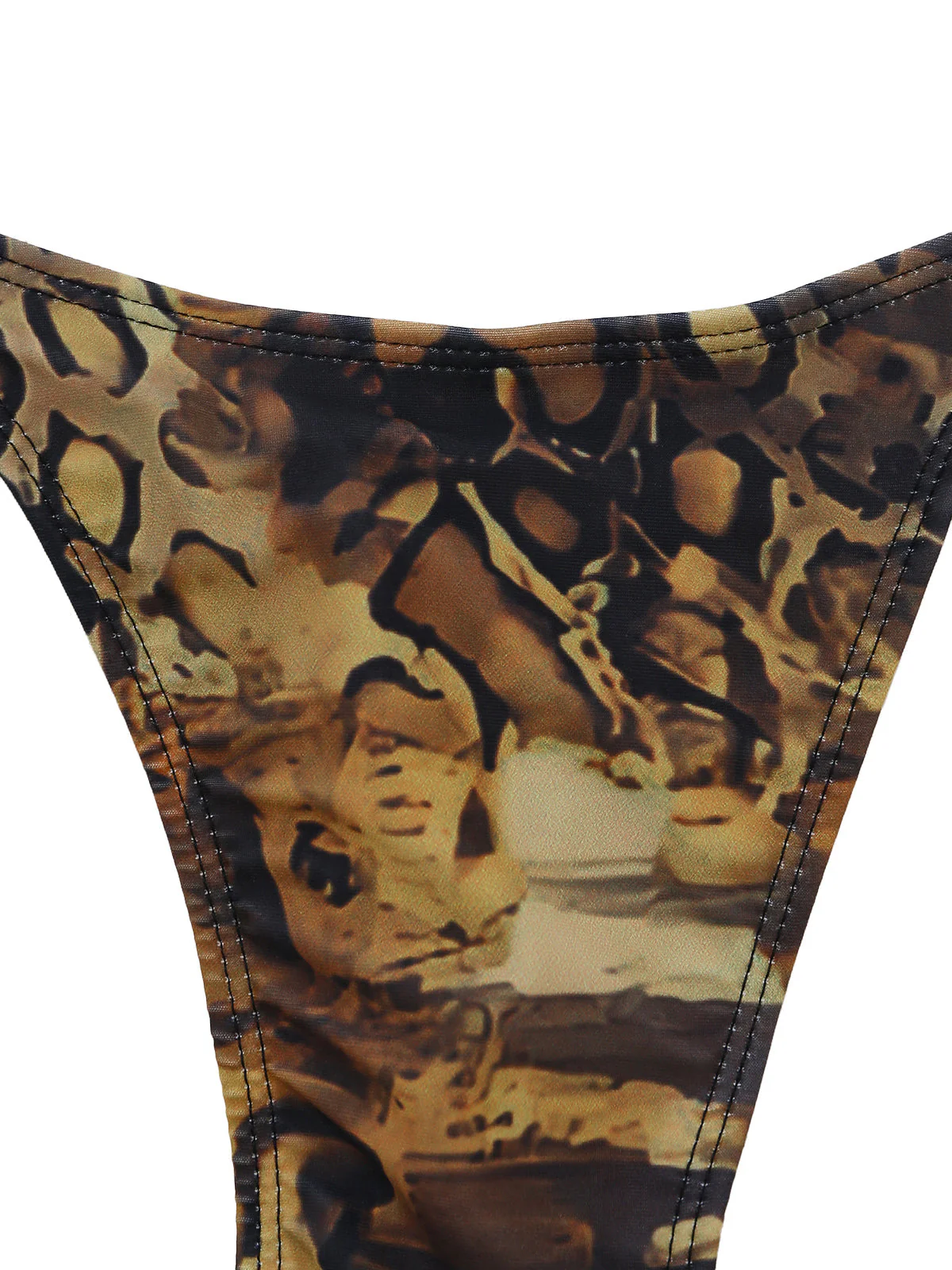 60er Tankini-Set mit Neckholder, Leoparden-Print und Rüschen - Image 6