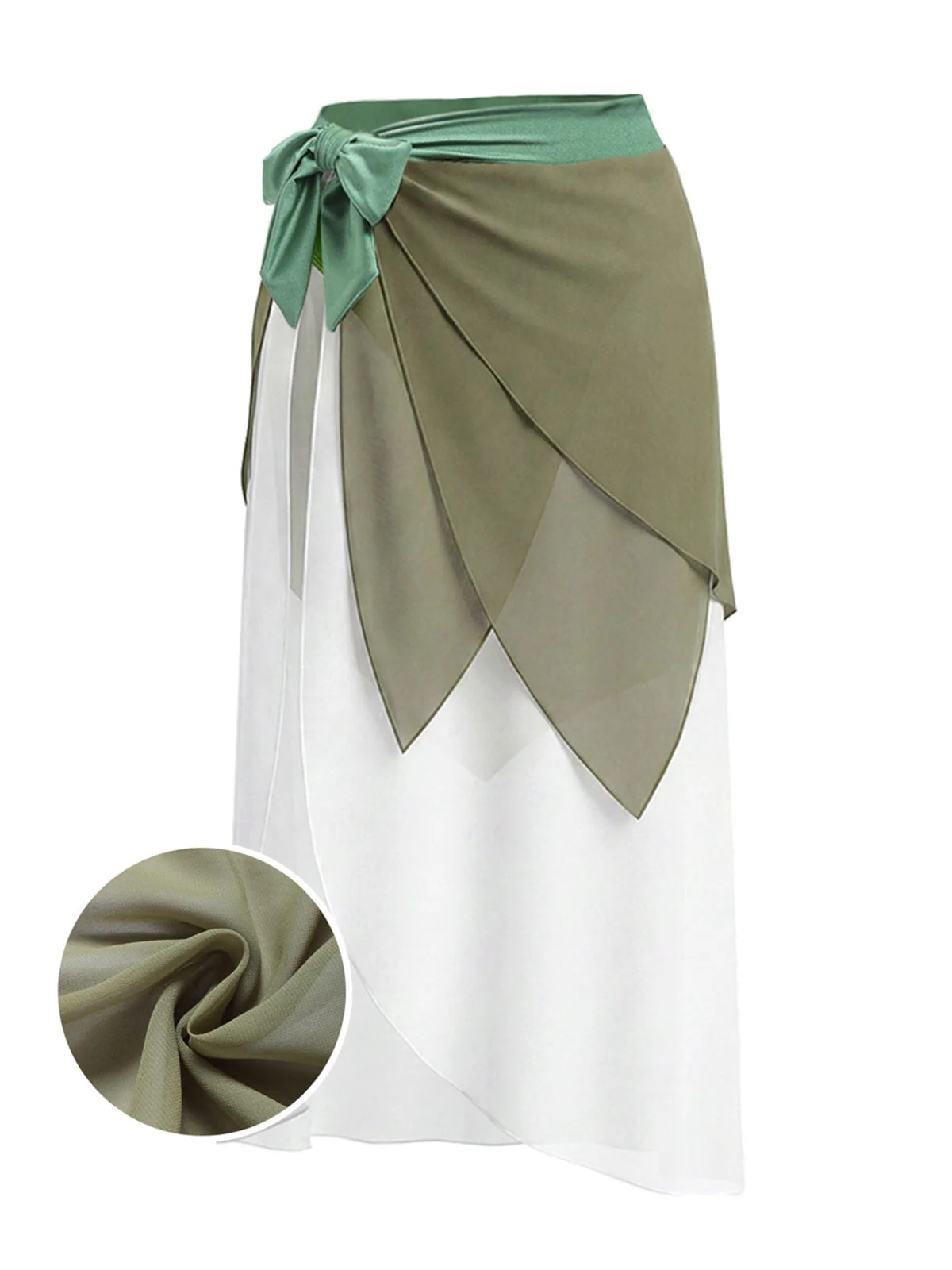 [Vorverkauf] Chartreuse 70er Bikini-Set & Cover-Up mit Triangle und Chiffon - Image 3