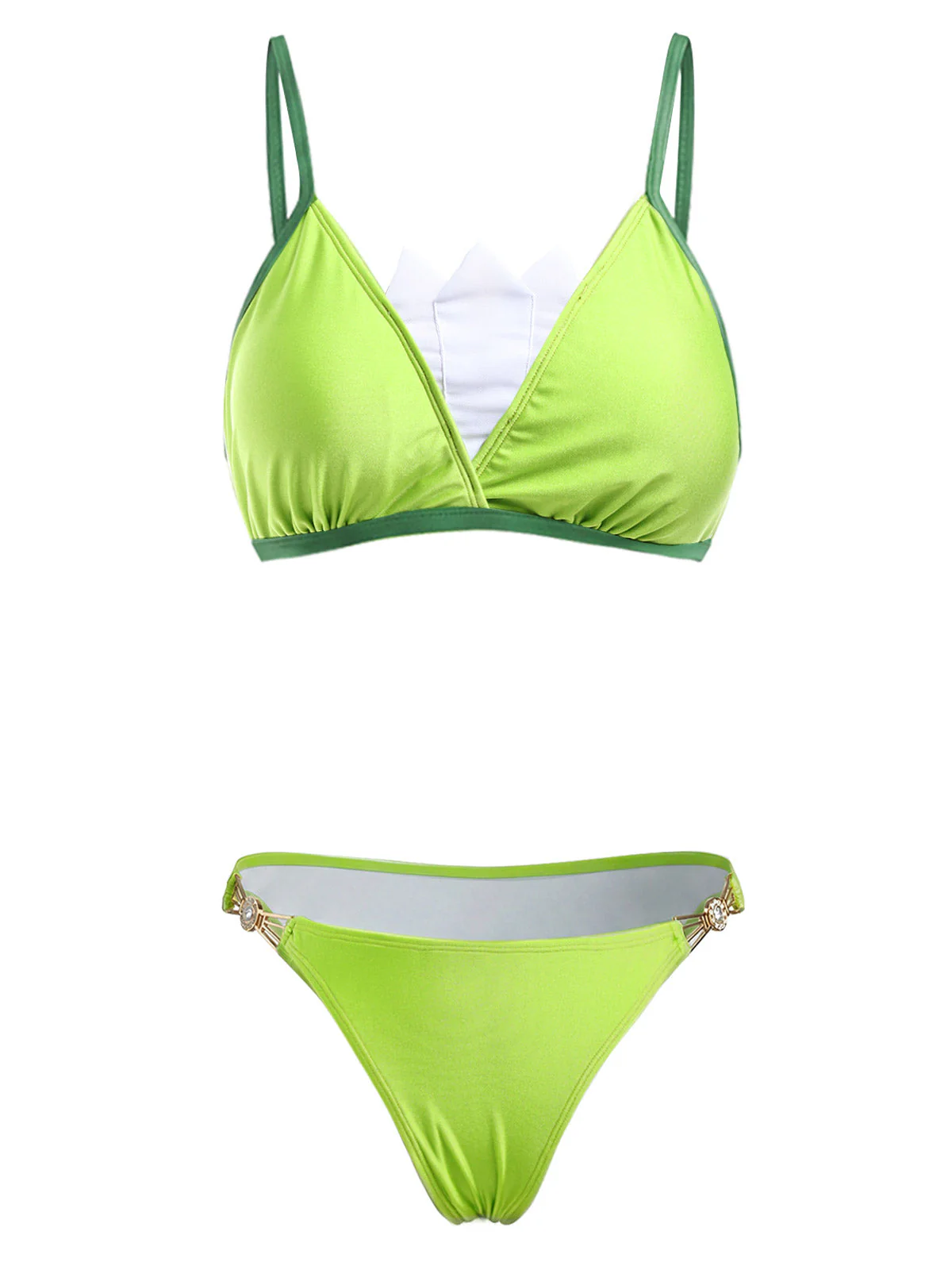 [Vorverkauf] Chartreuse 70er Bikini-Set & Cover-Up mit Triangle und Chiffon - Image 7