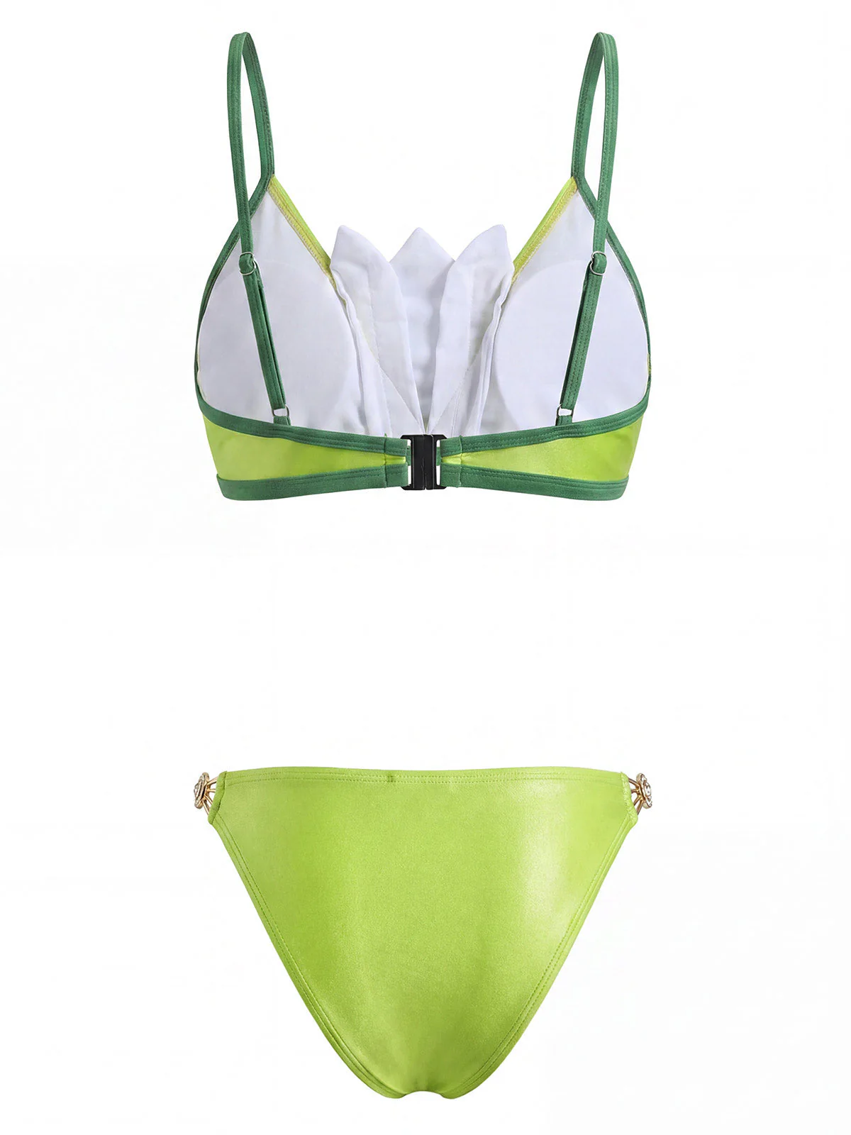 [Vorverkauf] Chartreuse 70er Bikini-Set & Cover-Up mit Triangle und Chiffon - Image 9