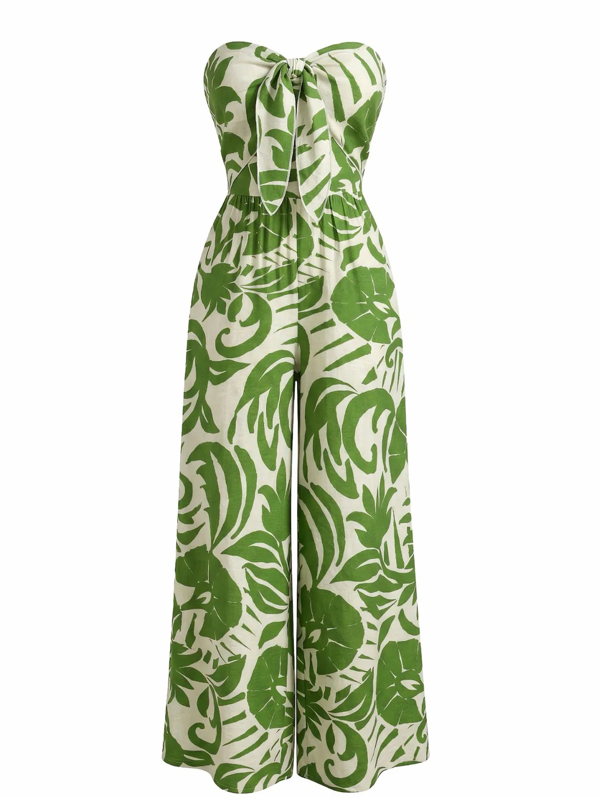 70er Jumpsuit mit asymmetrischem Print und trägerlos - Image 2