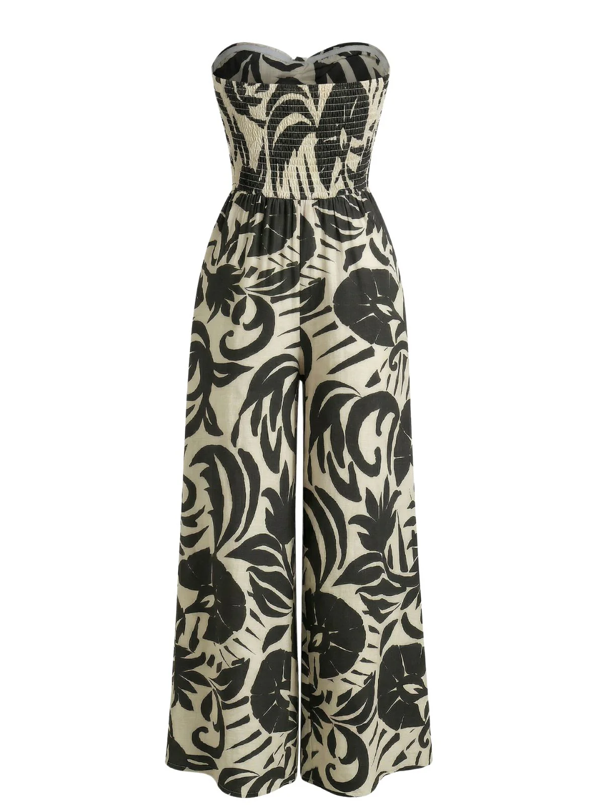 70er Jumpsuit mit asymmetrischem Print und trägerlos - Image 8