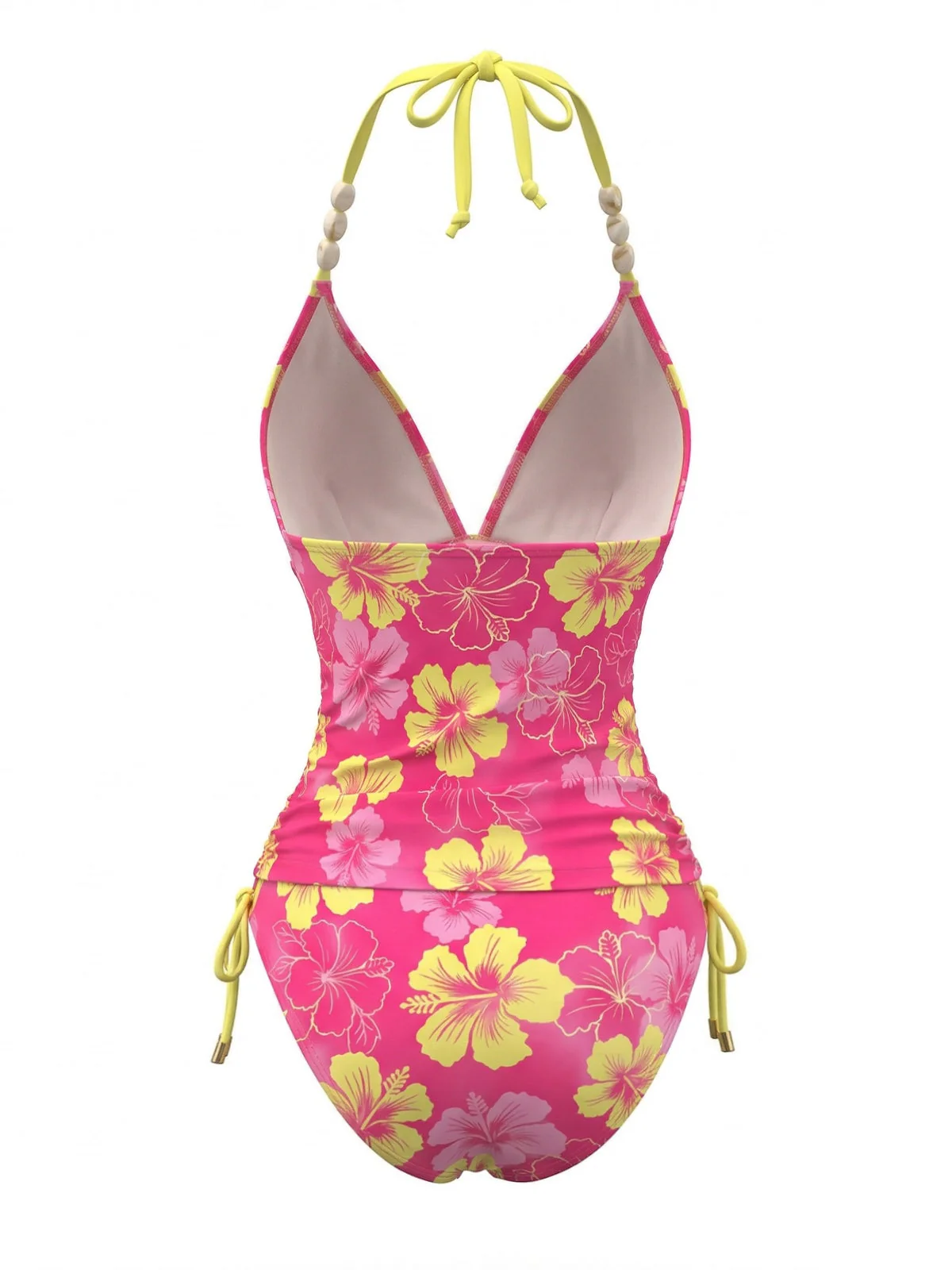 80er Bikini-Set mit Neckholder, Blumen und Perlenbesatz - Image 3
