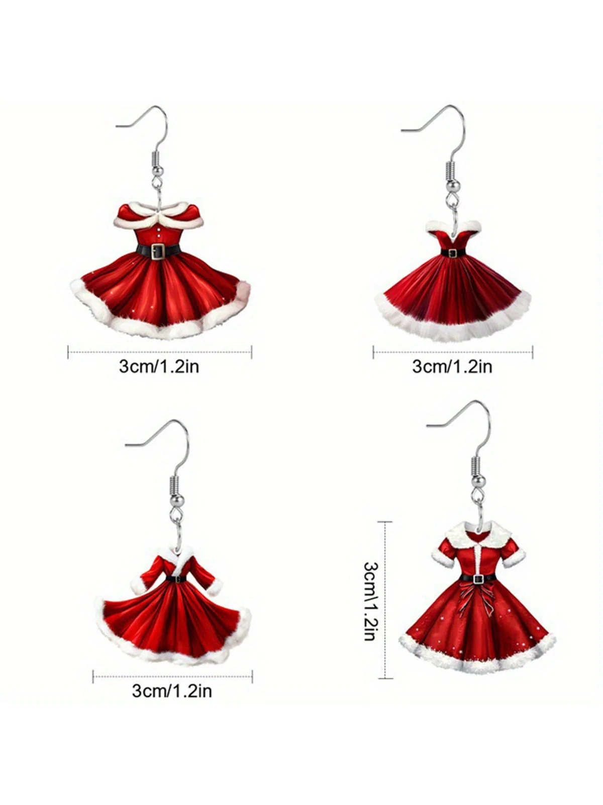 Acryl Prinzessinnen Kleid Anhänger Ohrringe - Image 3