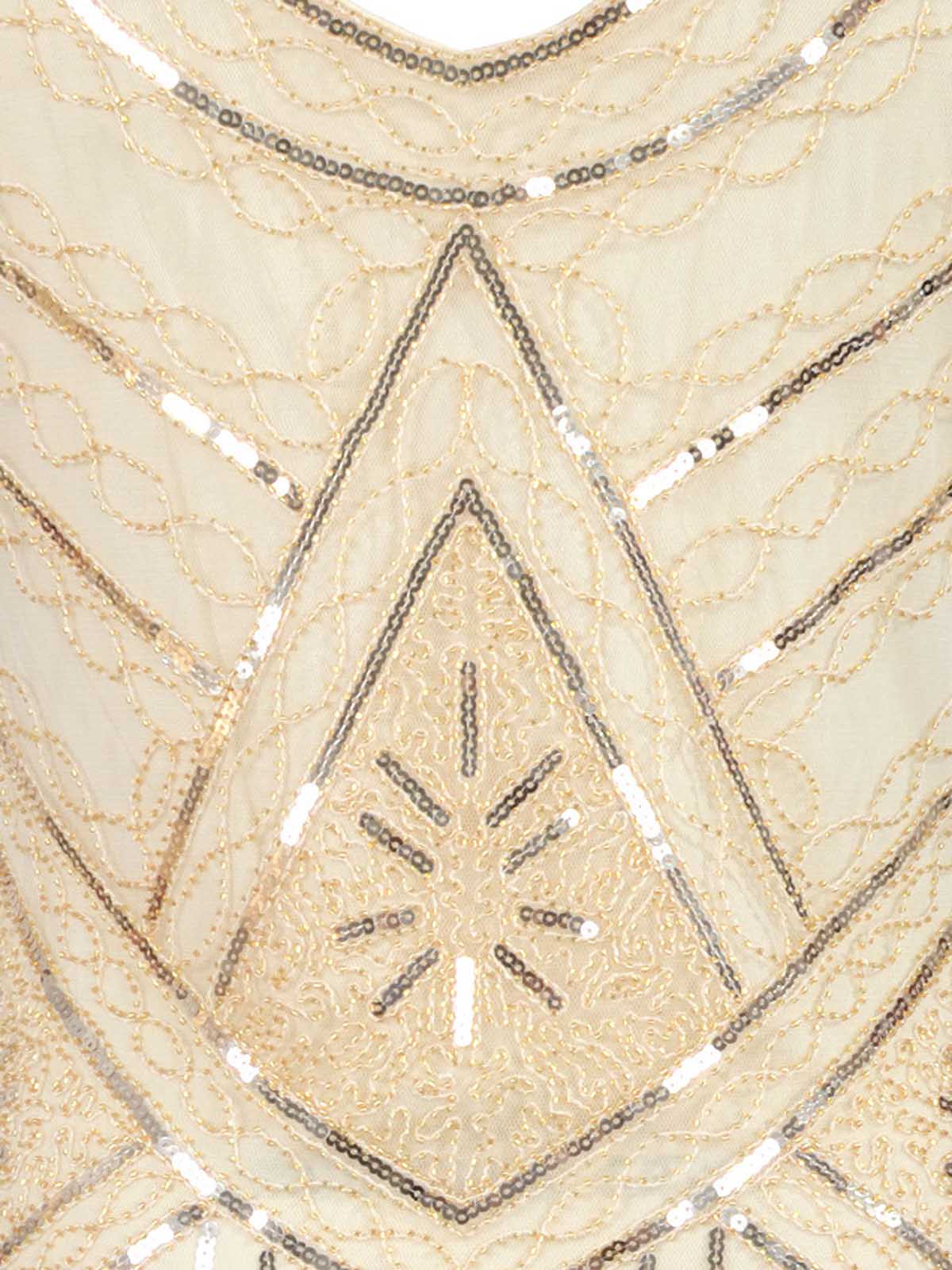 Weiß 1920ER PAILLETTEN FRANSEN FLAPPER KLEID MIT PERLEN - Image 9