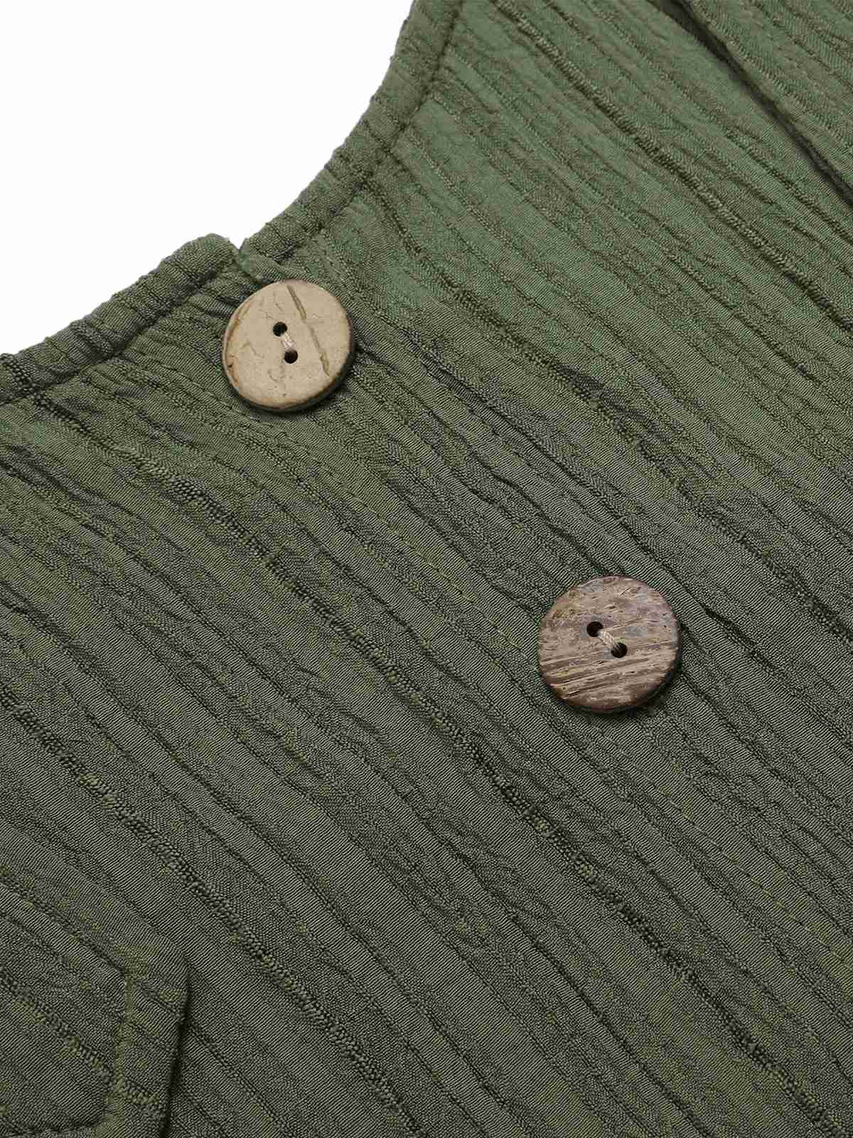 Armeegrün 1930er Lockerer Plissierter Jumpsuit - Image 4
