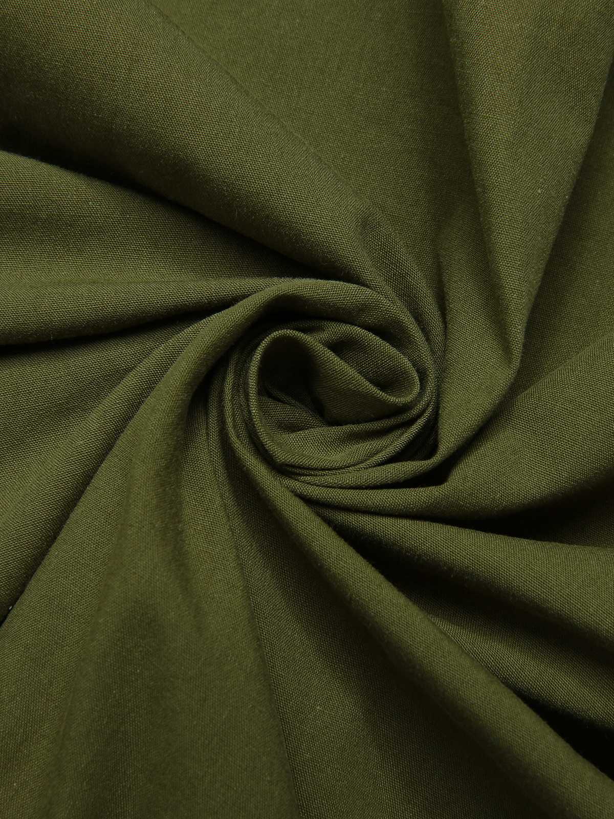 Armeegrün 1940er Revers Geknöpftes Kleid - Image 9