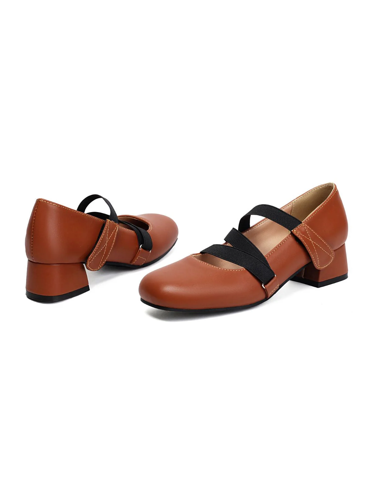 Ballett-Inspiriert Bungee Leder Klobigem Absatz Schuhe - Image 13