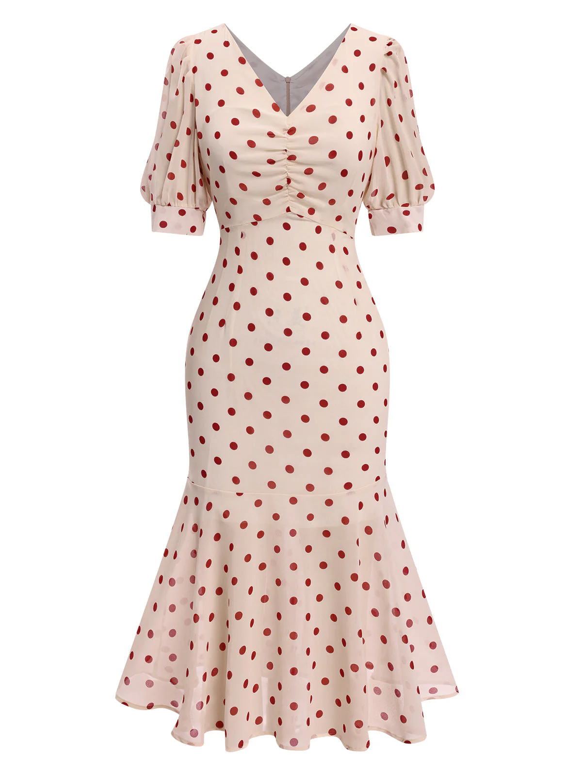 Schwarz 1930er Polka Dot Meerjungfrauenkleid - Image 6