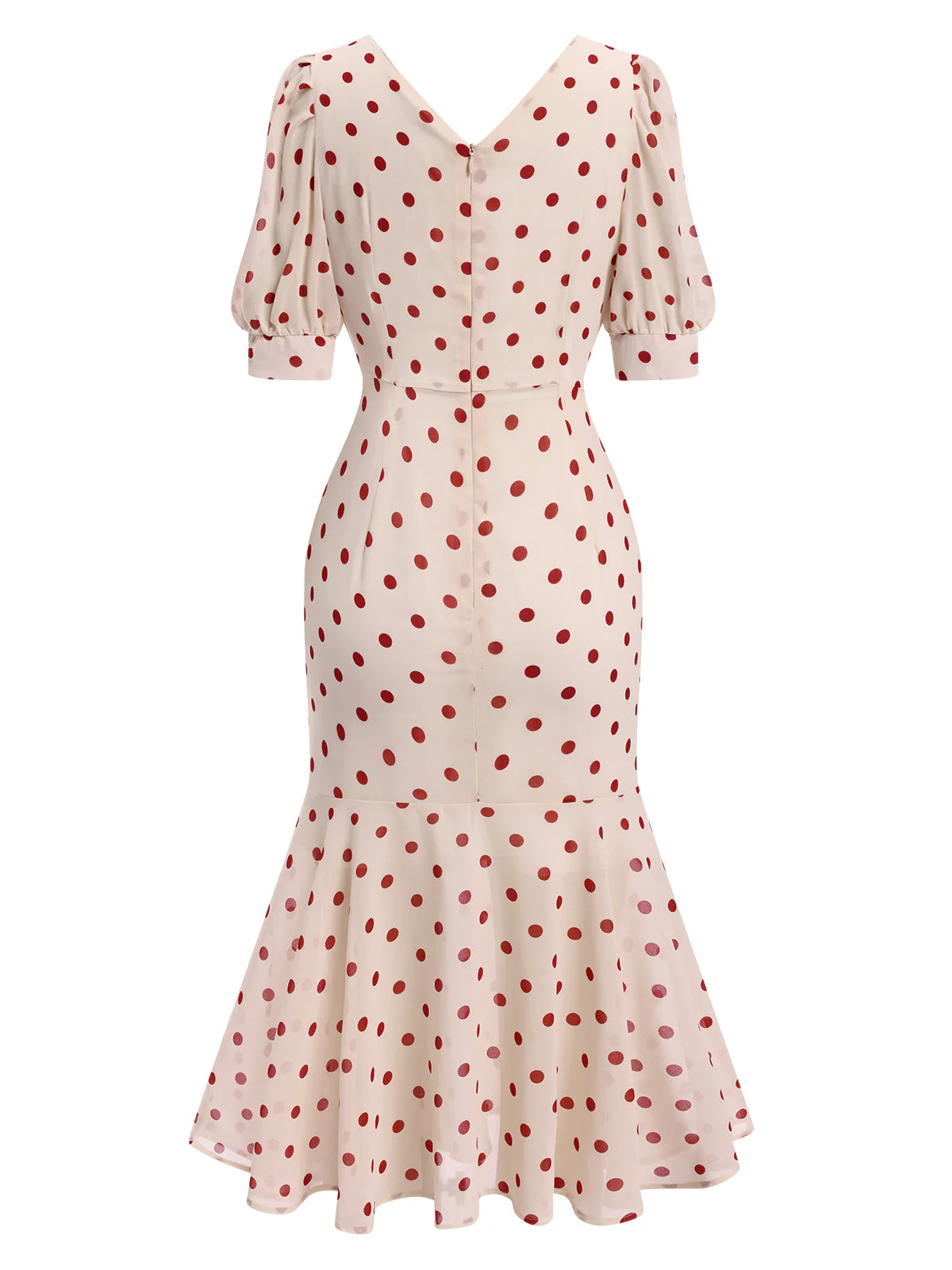 Schwarz 1930er Polka Dot Meerjungfrauenkleid - Image 7