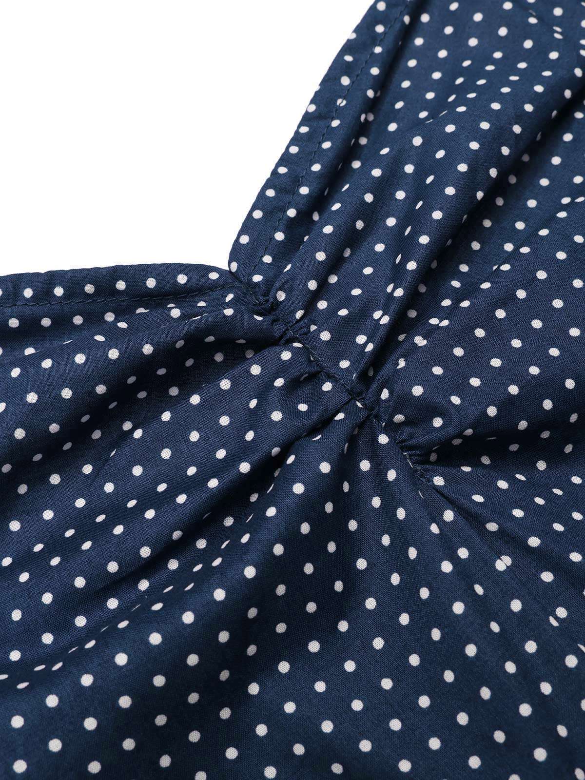 Rosa 1940er Polka Dot Patchwork Träger Romper - Image 8