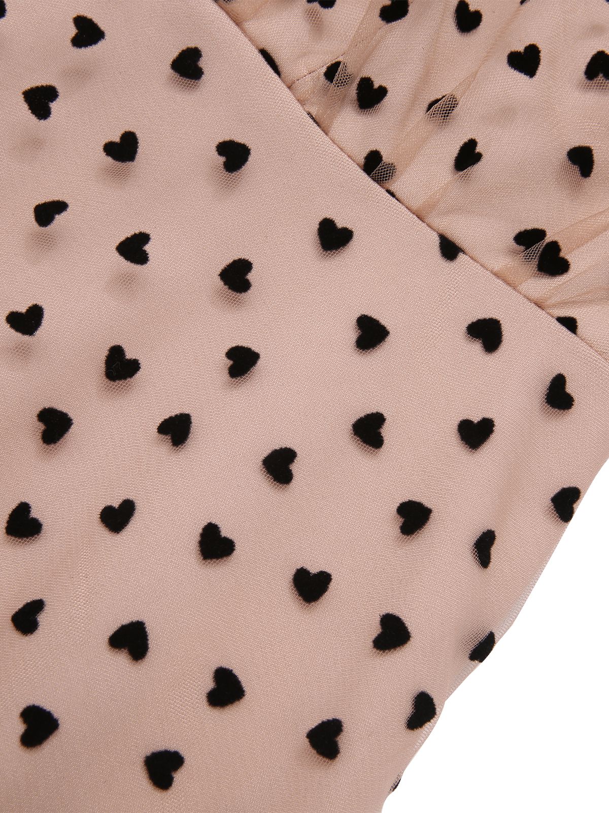 Beige 1940er Herz Netz Halter Kleid - Image 4
