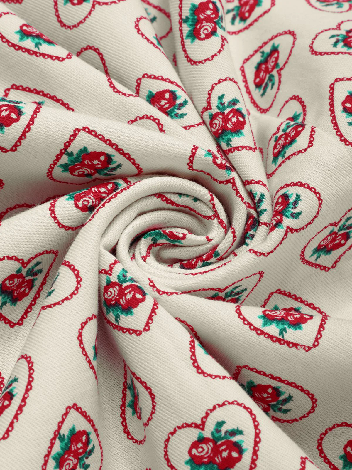 Beige 1940er Puffärmel Revers Blumen Kleid - Image 15