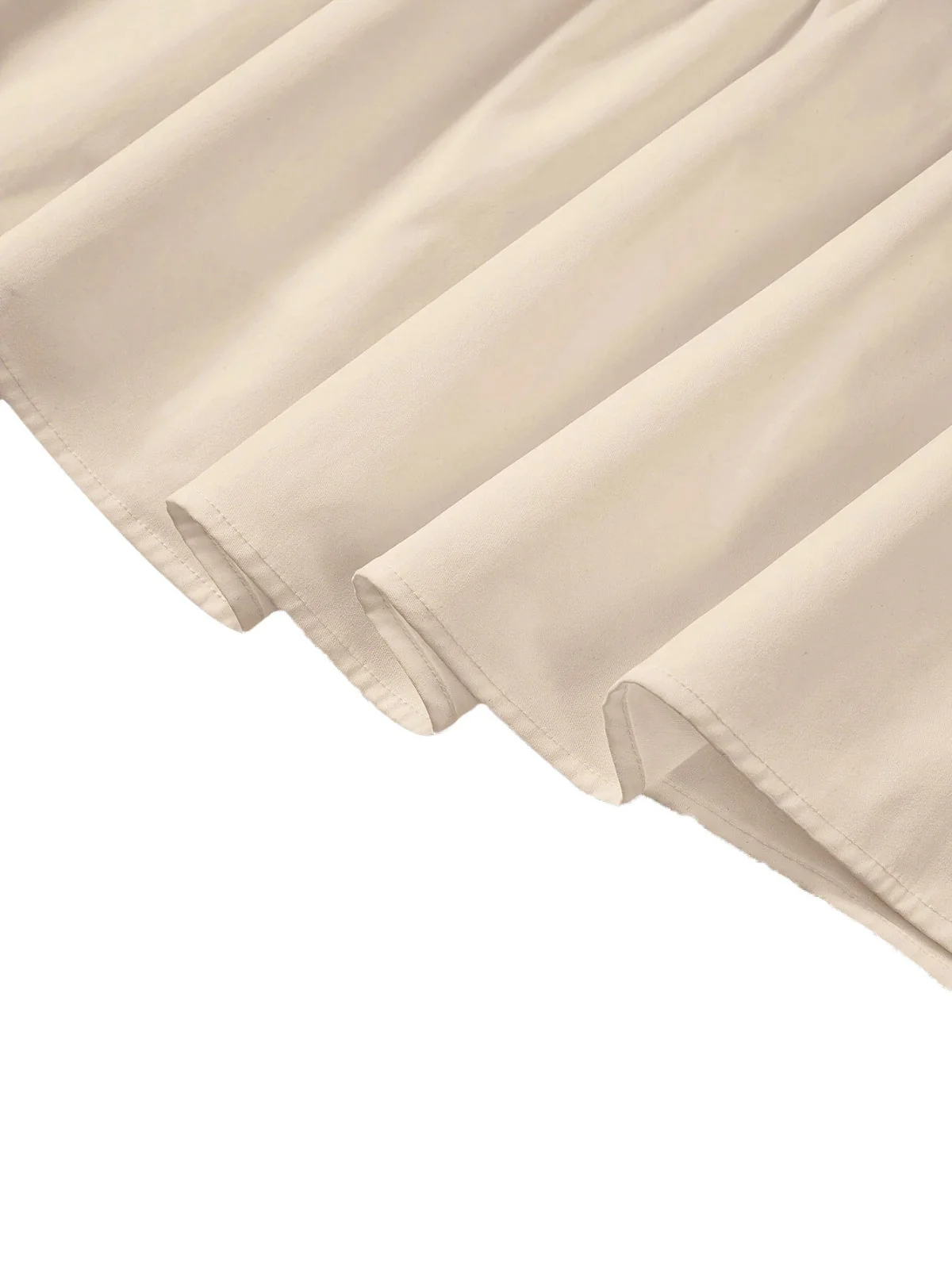 Beige 1940er Solide Mehrschichtig Rüschen Rock - Image 5
