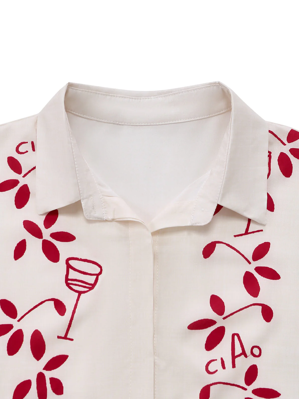 Beige 1950er Botanical Druck Revers Gürtel Romper - Image 4