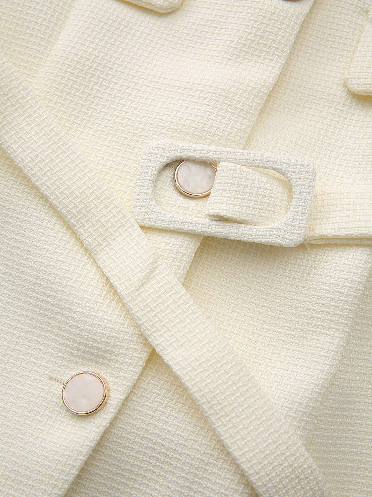 Beige 1950er Lange Ärmel Knöpfe Anzug Jacke - Image 5
