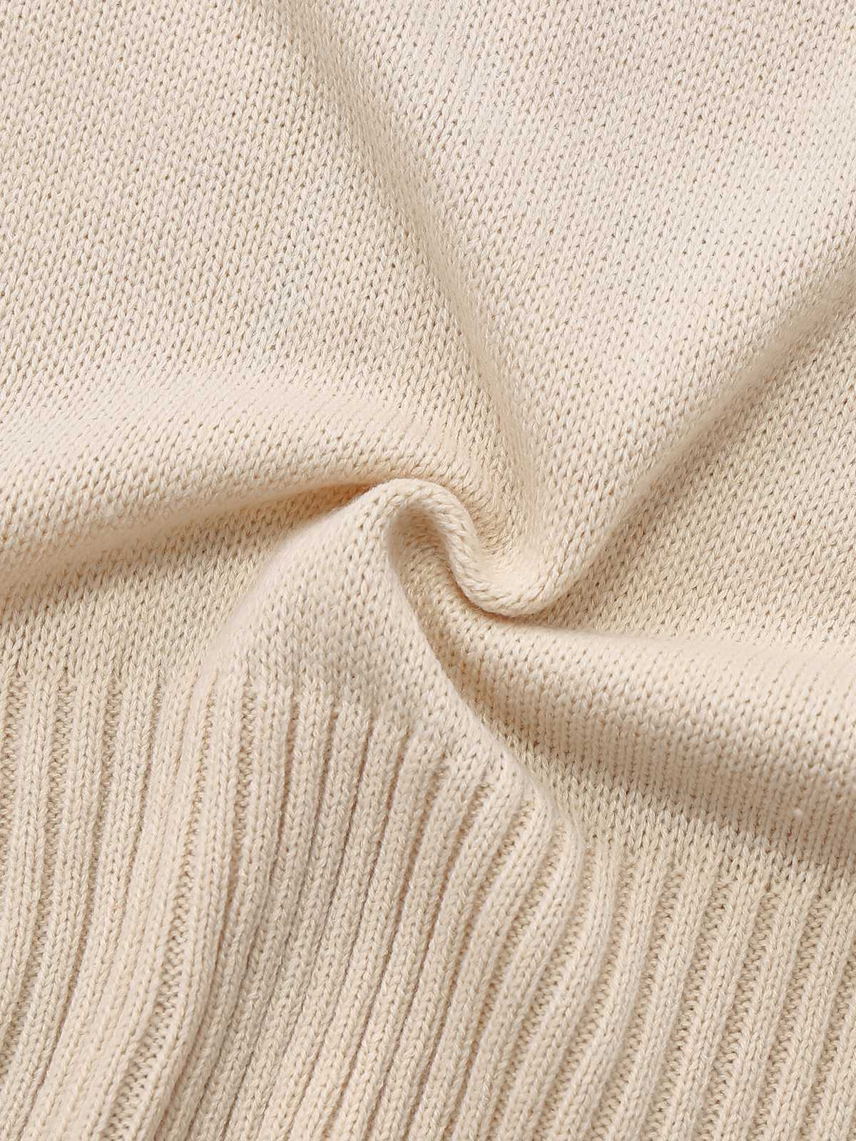 Beige 1950er Revers Ärmellos Stricken Weste - Image 5