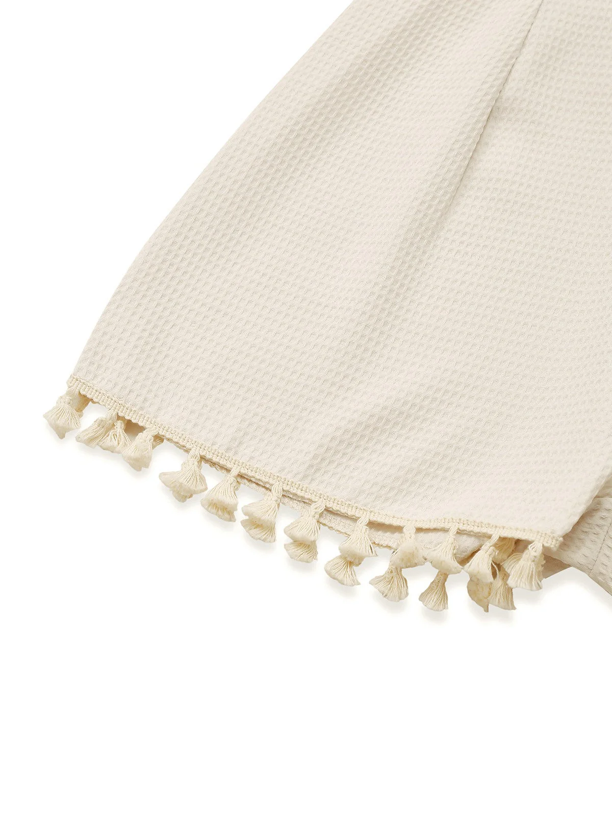 Beige 1950er Solide Spaghetti Träger Gesmokt Romper - Image 3