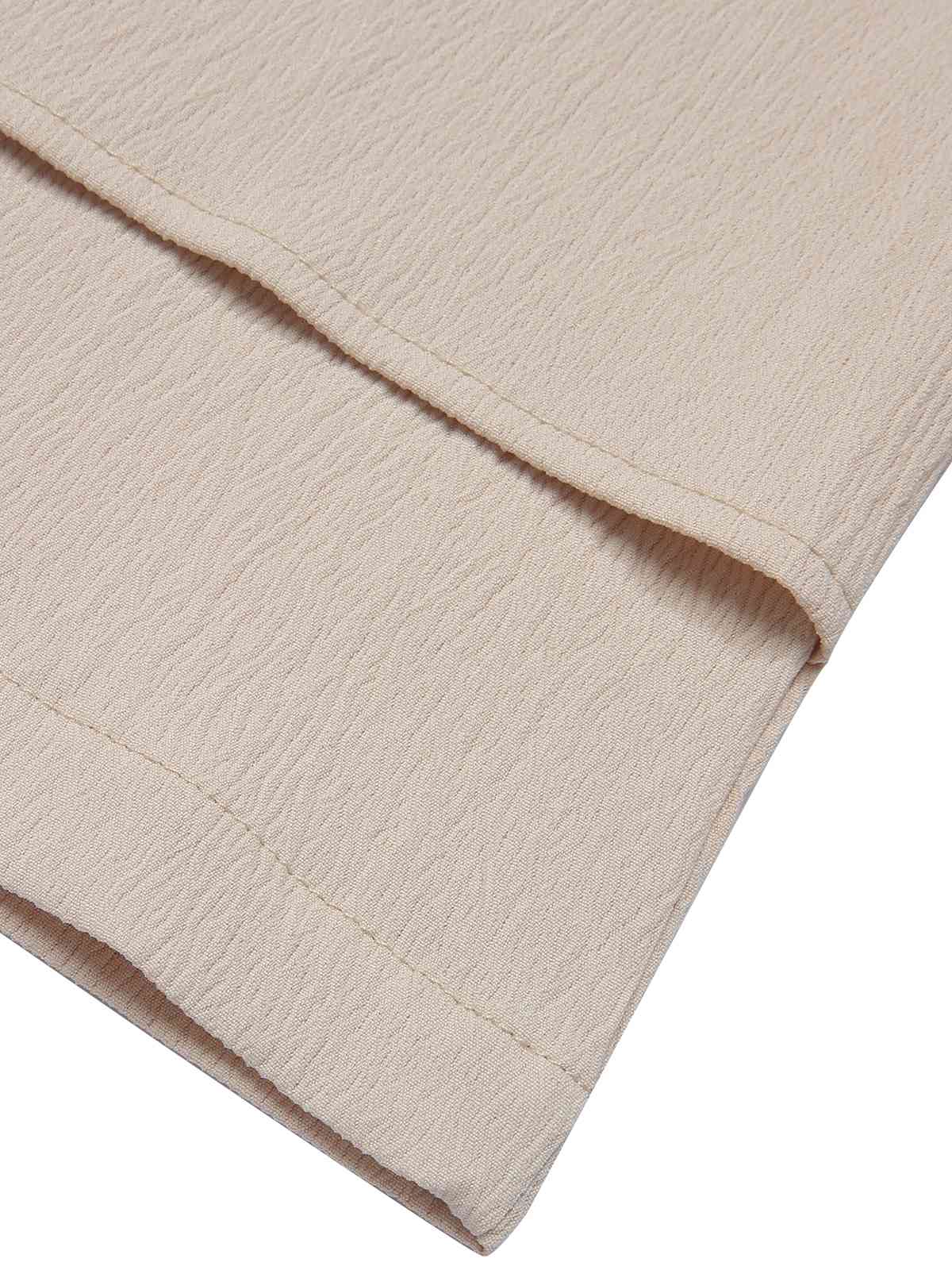 Beige 1950er Solide V-Ausschnitt Ärmelloser Romper - Image 4