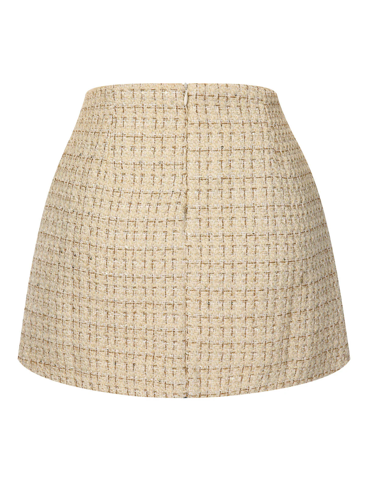 Beige 1960er A-Linie Knöpfen Solide Rock - Image 4