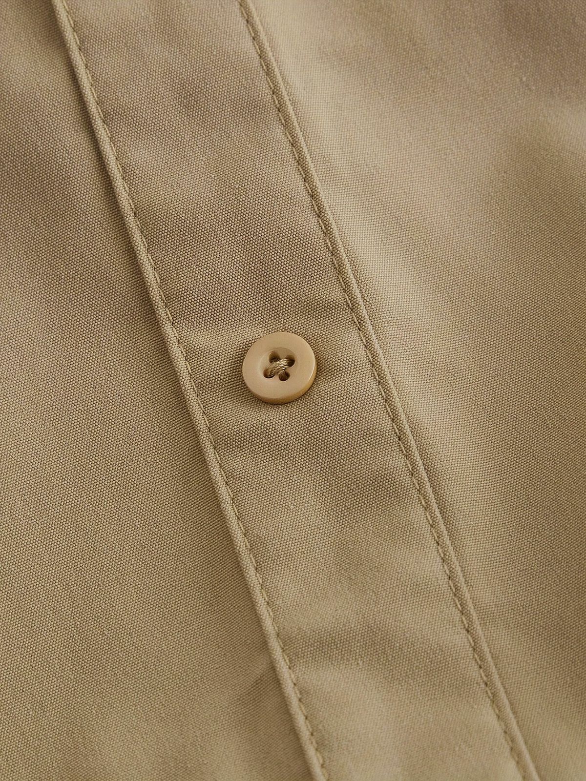 Beige 1960er Puffärmel Elastisch Geschnürt Taille Kleid - Image 4