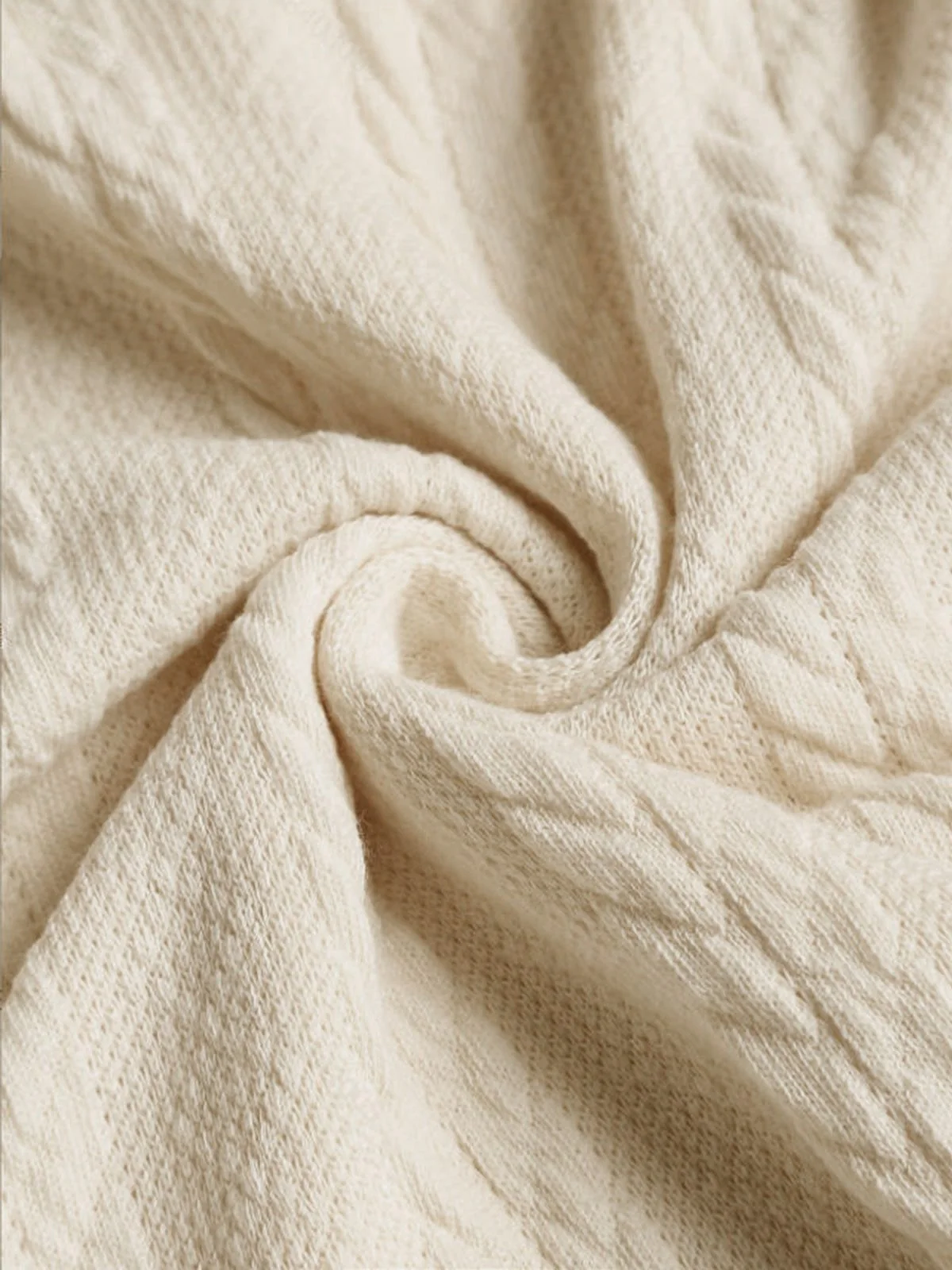 Beige 1960er Solide Kunst Knopf Stricken Pullover - Image 5