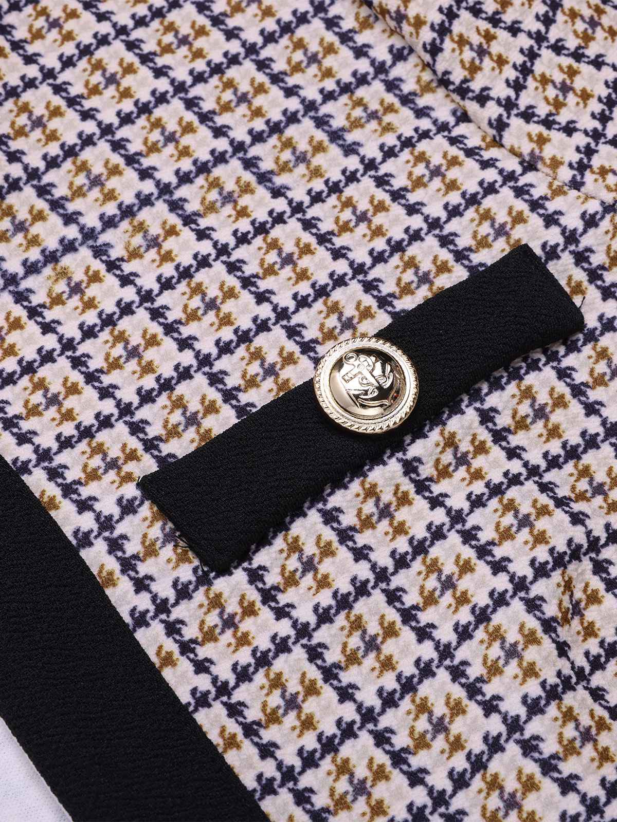 Beige 1960er Stricken Patchwork Kurz Mantel - Image 4