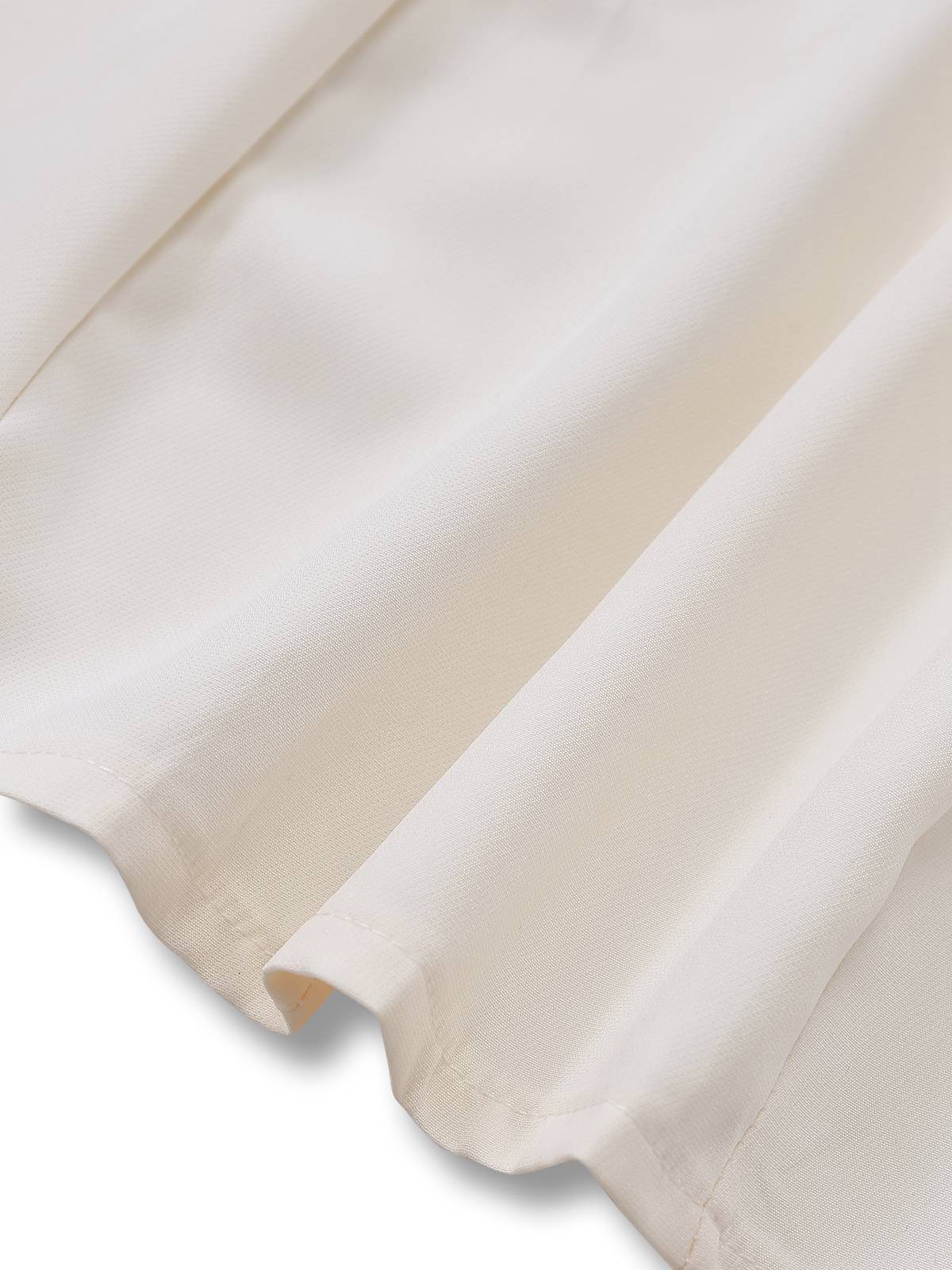Beige 1970er Zweireihig Revers Plissiertes Kleid - Image 7