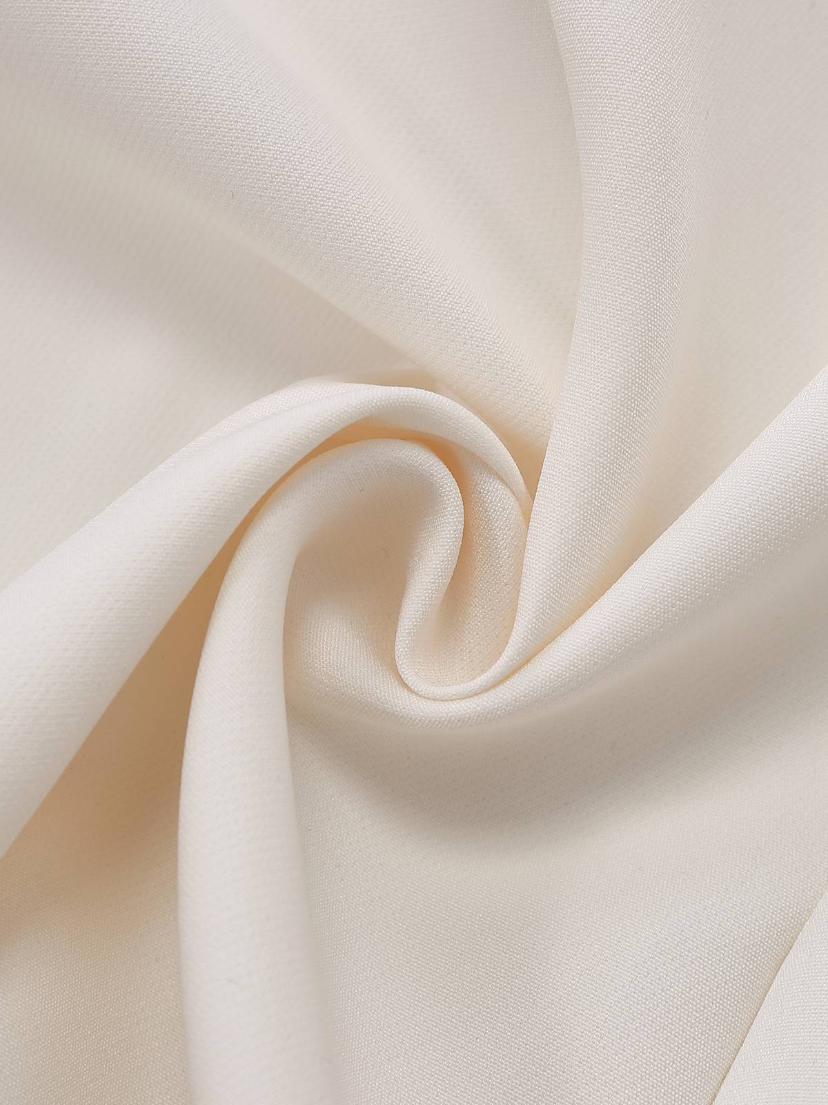Beige 1970er Zweireihig Revers Plissiertes Kleid - Image 8