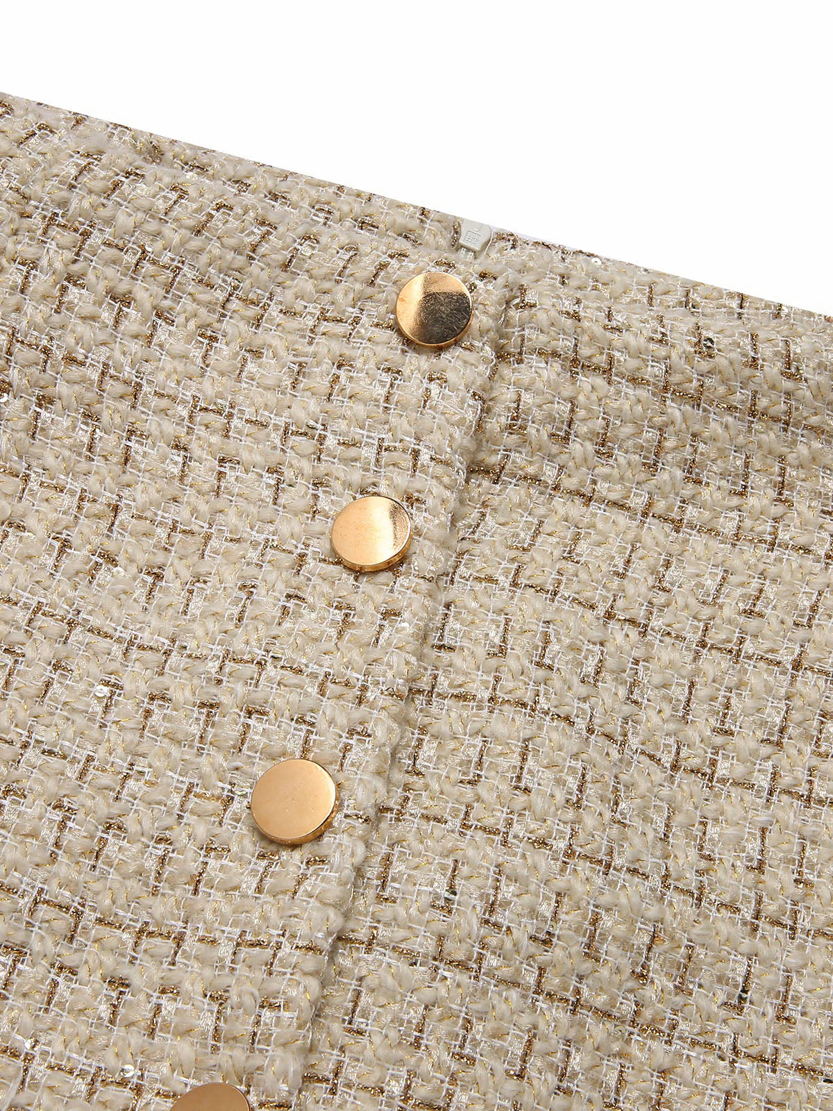 Beige 2PCS 1960er Tweed Mantel & A-Linie Rock - Image 5